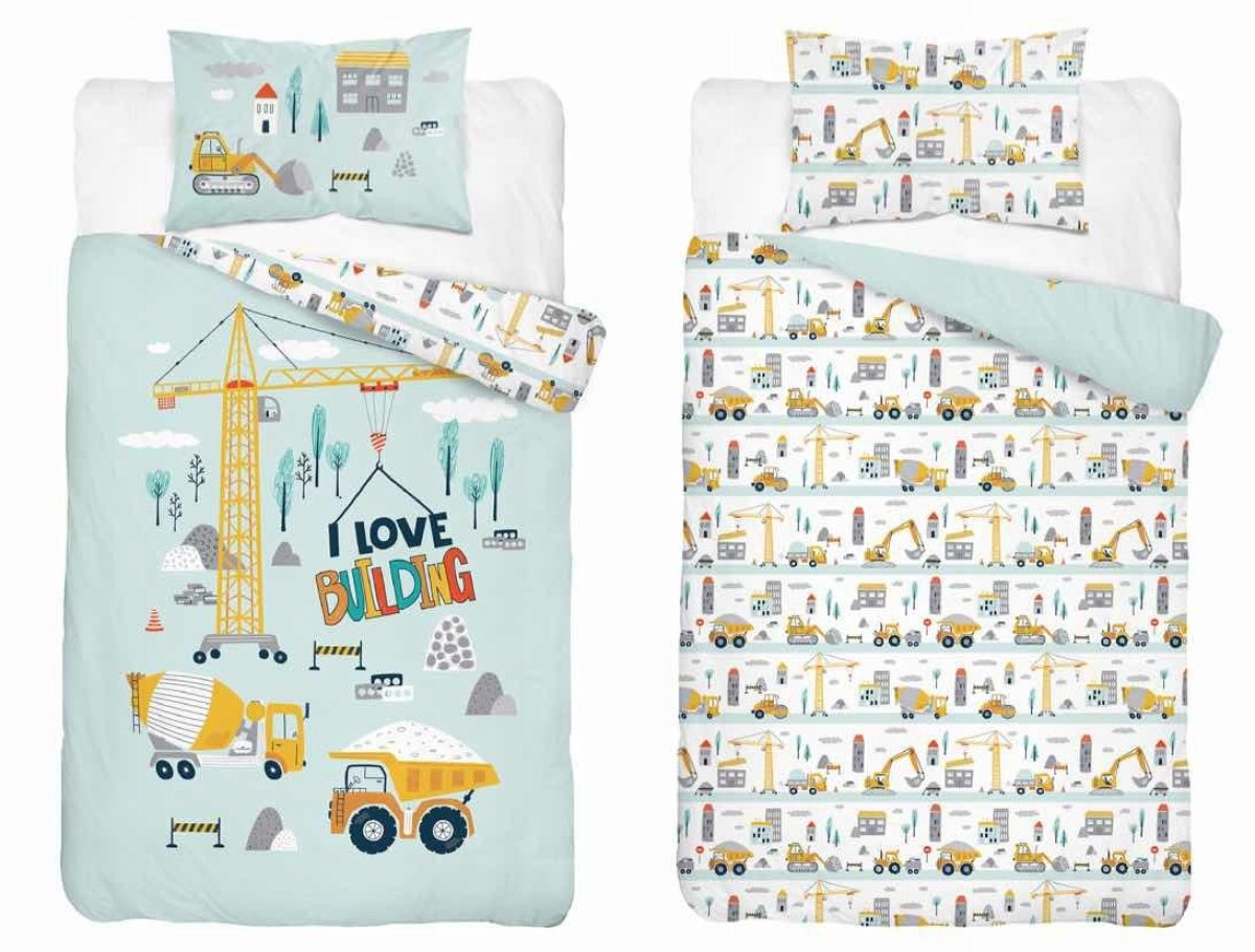 Povlečení do postýlky bavlněné 100x135 cm - Na stavbě