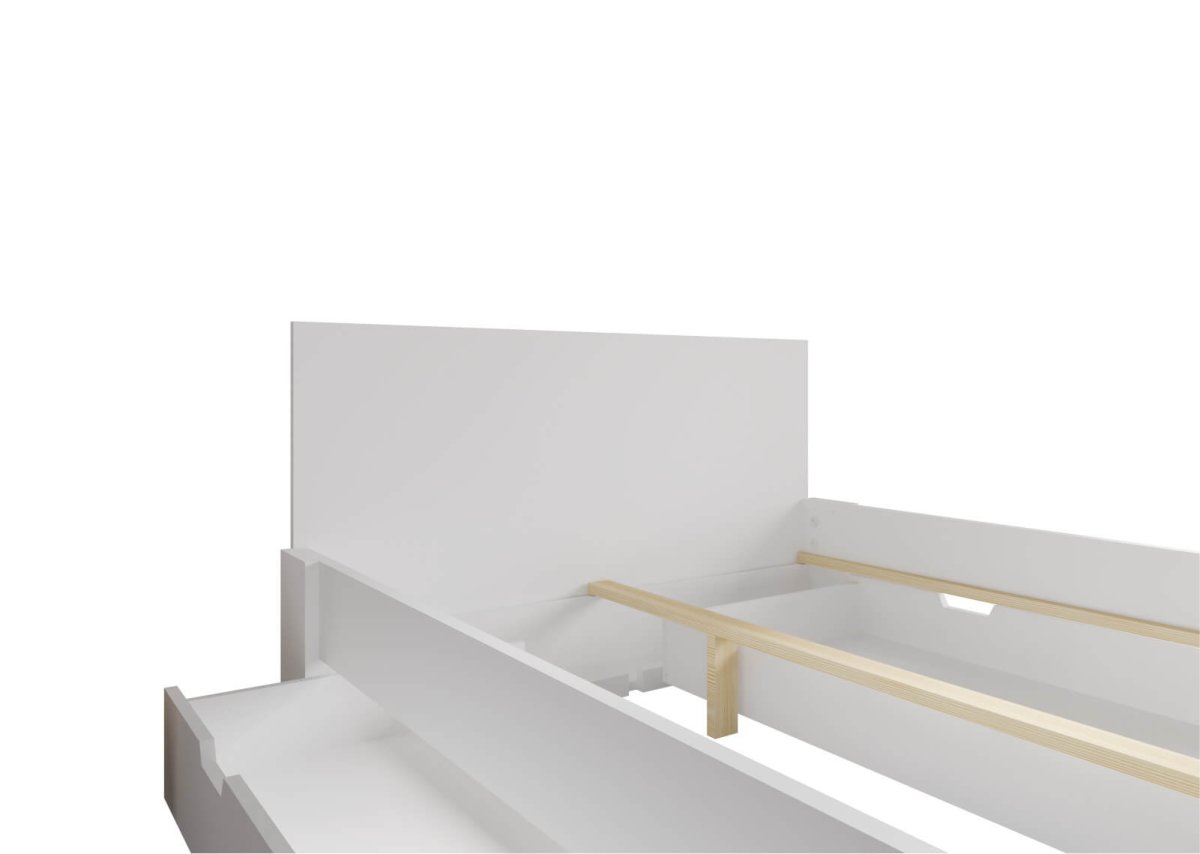 Postel Vejle 160x200 cm masiv buk bílá + rošt ZDARMA