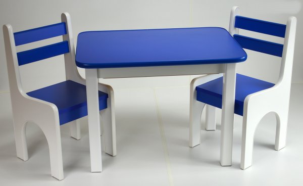 Stůl a dvě židličky K1 modrá