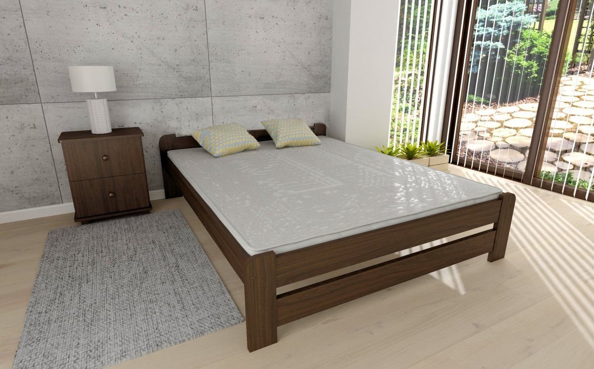 Zvýšená postel z masivu Halle 160x200 cm Ořech + rošt ZDARMA