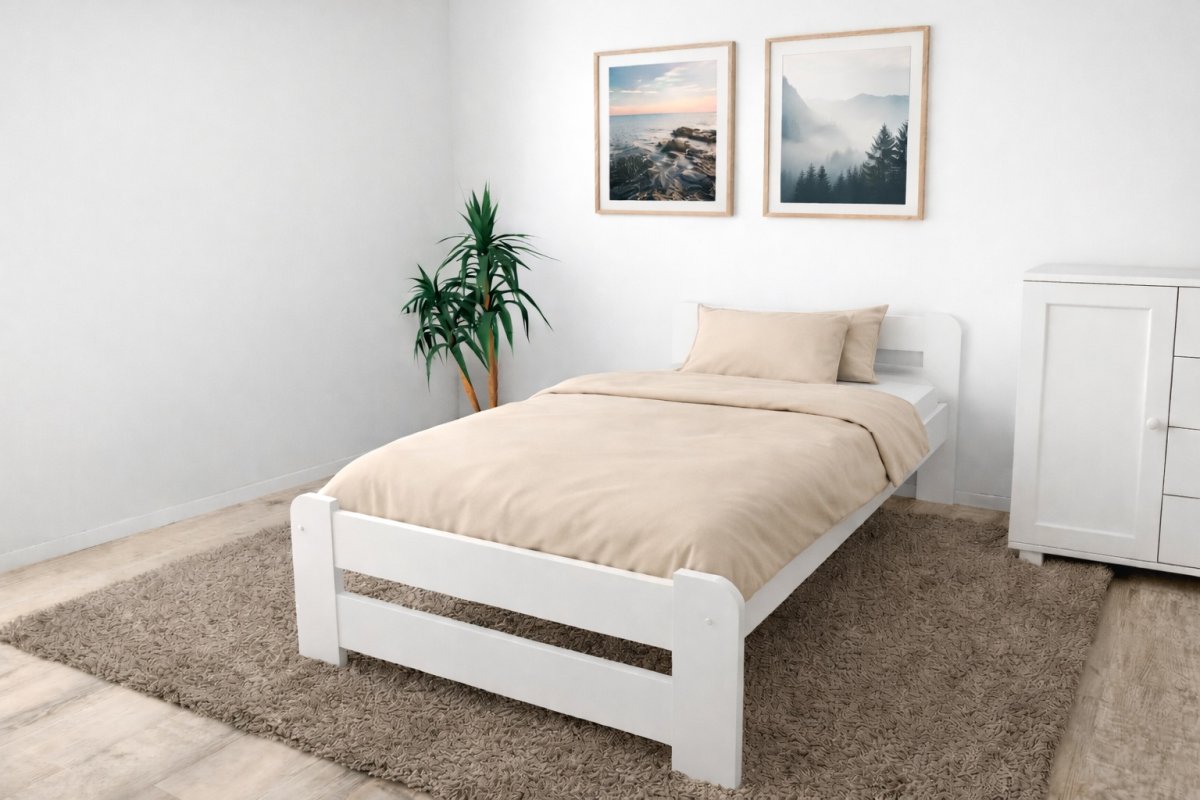 Zvýšená postel z masivu Halina 80x200 cm - bílá + rošt ZDARMA 