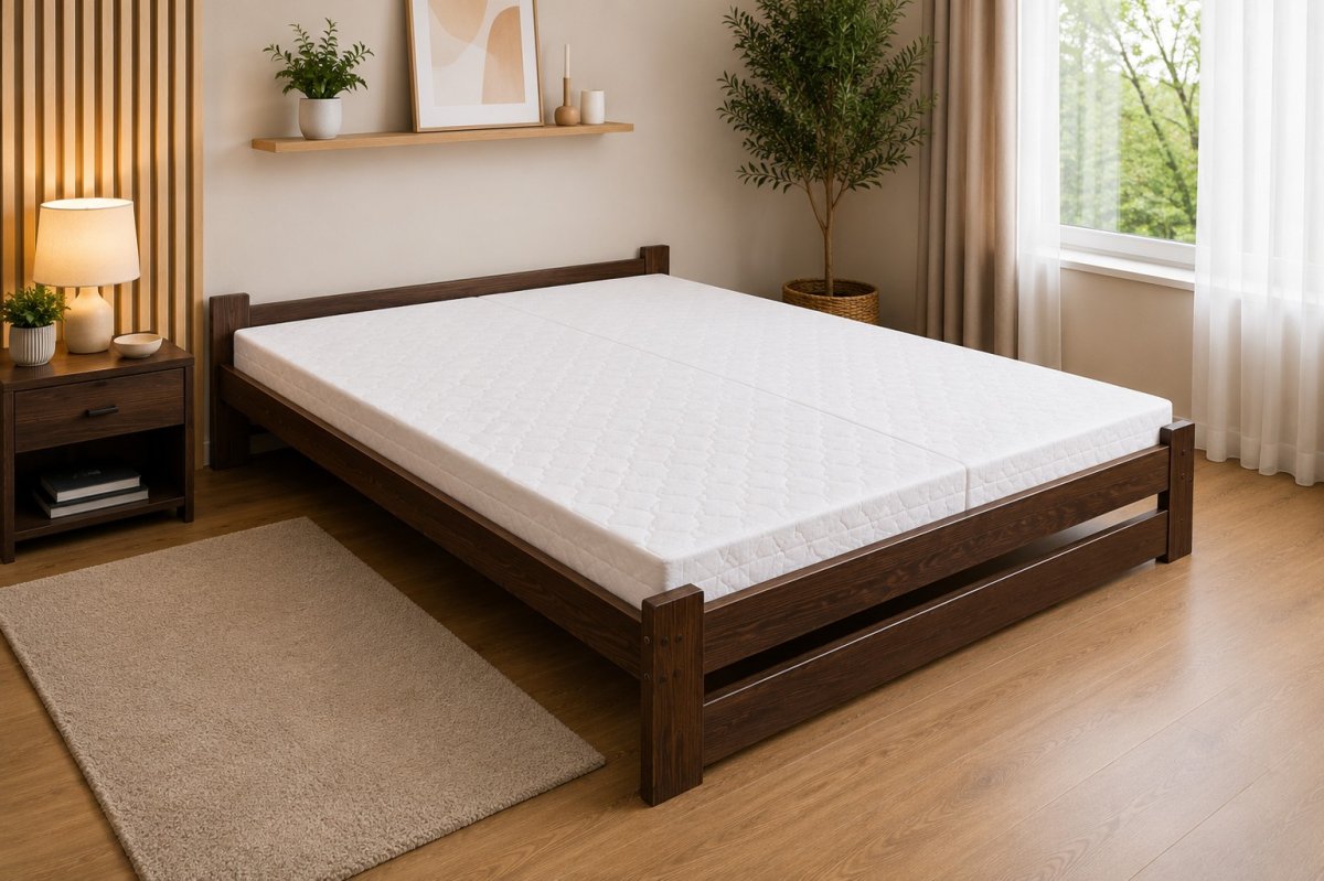 Zvýšená postel z masivu Halle 160x200 cm Ořech + rošt ZDARMA