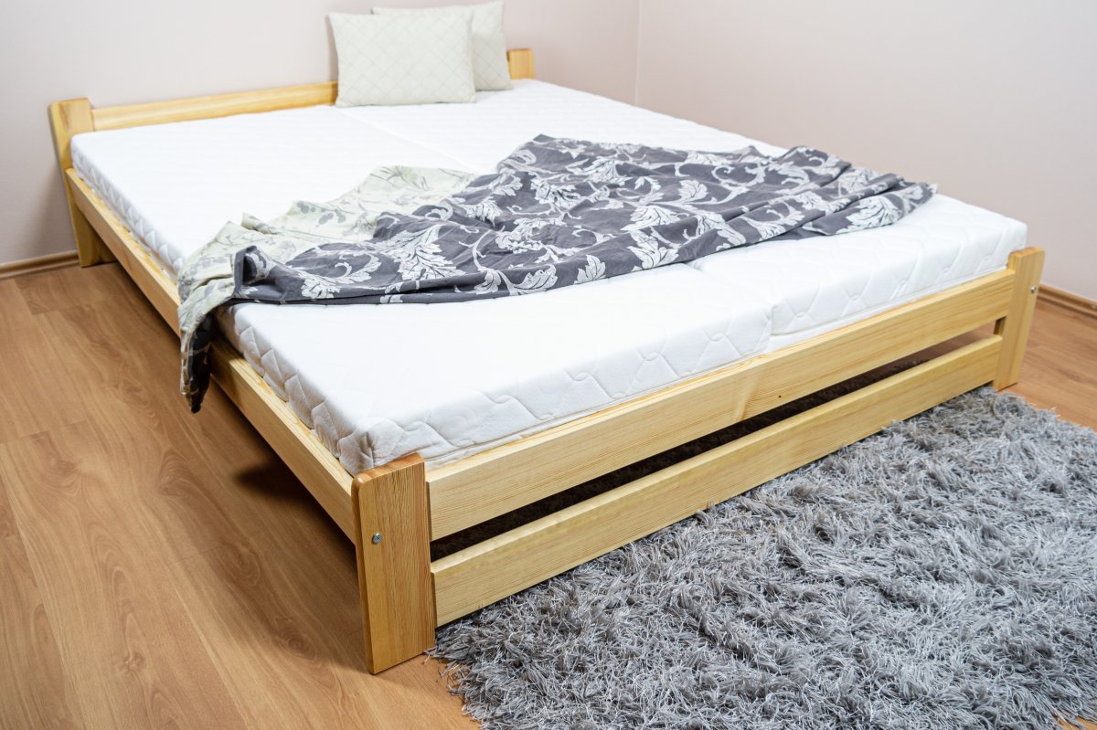 Zvýšená postel z masivu Halle 140x200 cm + rošt ZDARMA
