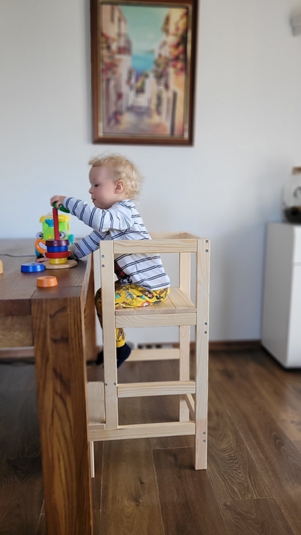 Dřevěná učící věž pro děti - 3v1 