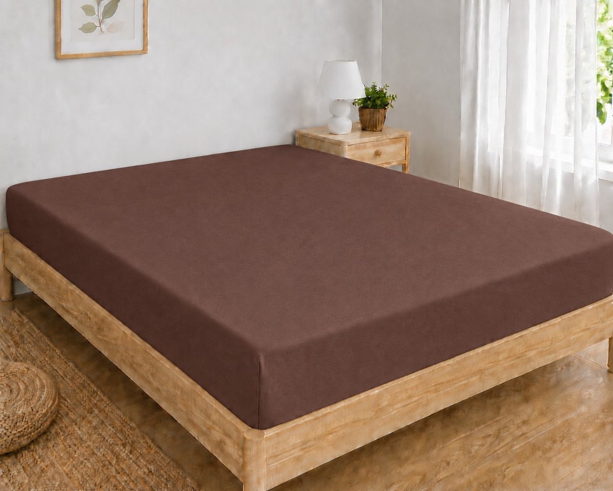 Jersey prostěradlo s gumkou 90/200 cm ECONOMY - bronz