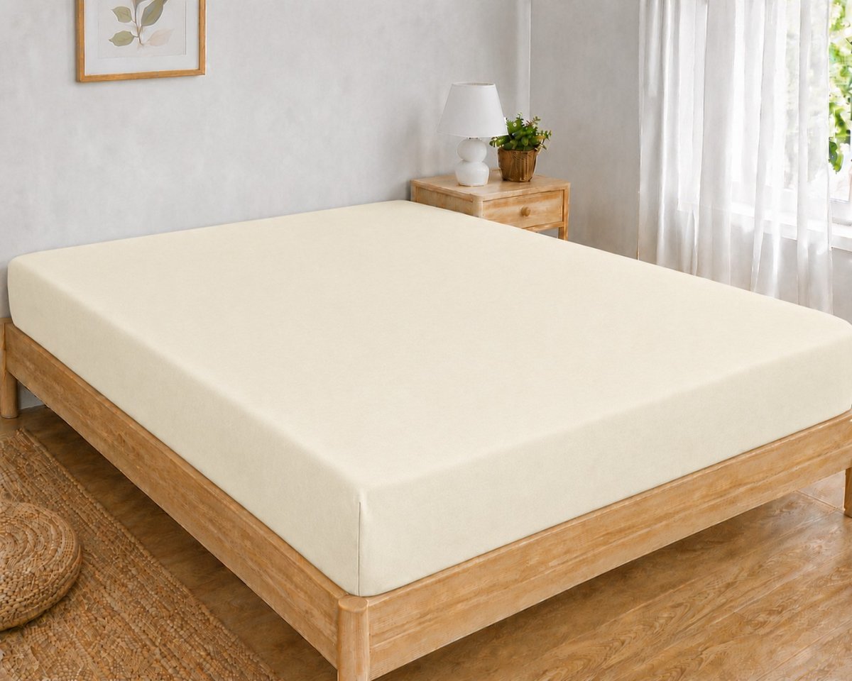 Jersey prostěradlo s gumkou 90/200 cm ECONOMY - krém