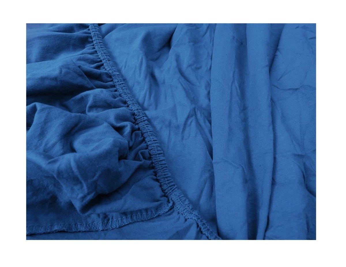 Jersey prostěradlo LUX s gumkou 160/200 cm - tmavě modrá