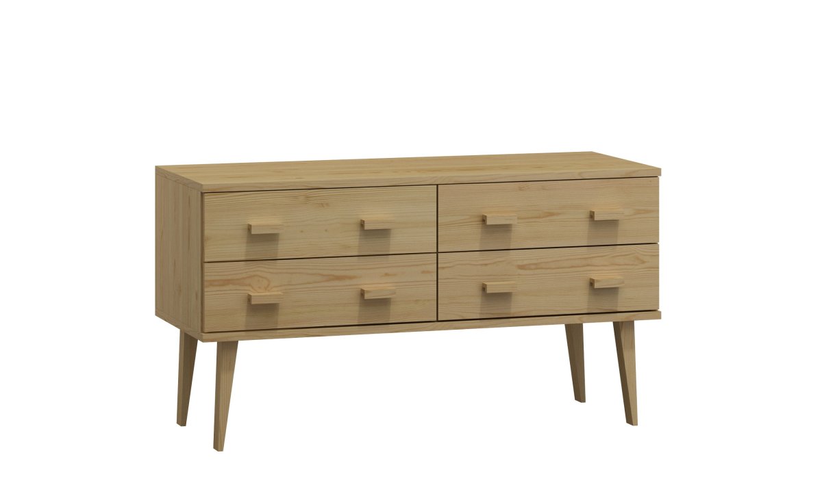 Komoda z masivu borovice Nord K2/2S 155/58,5/42 cm / přírodní