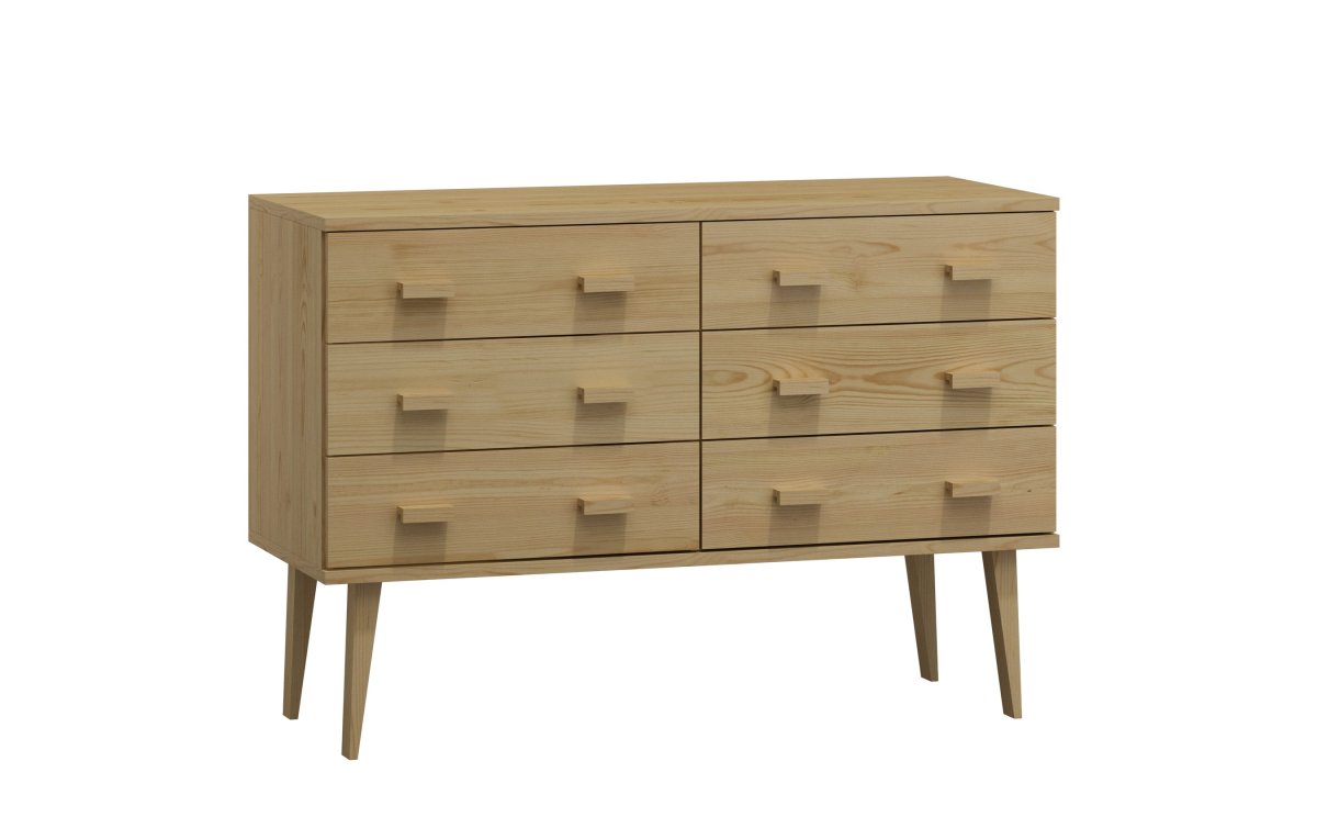 Komoda z masivu borovice Nord K2/3S 117/75/42 cm / přírodní
