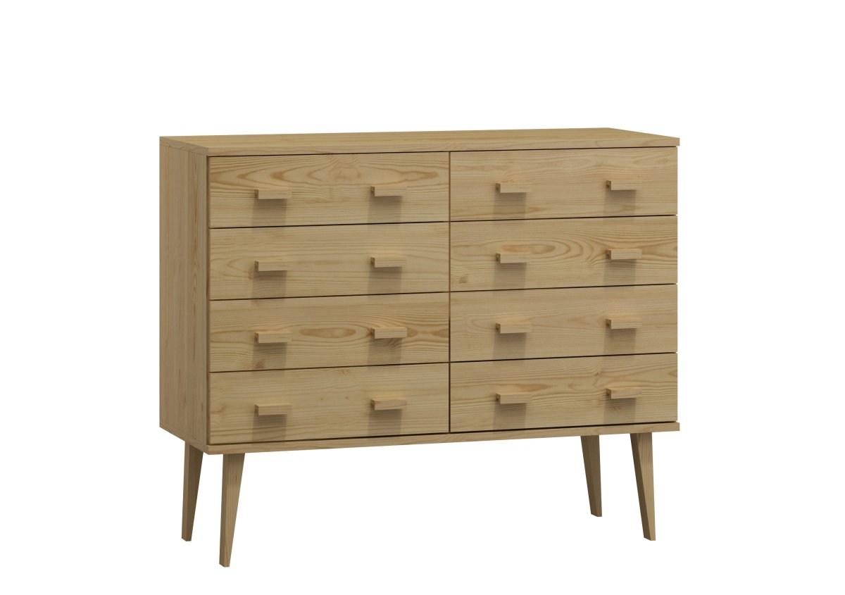 Komoda z masivu borovice Nord K2/4S 155/92/42 cm / přírodní