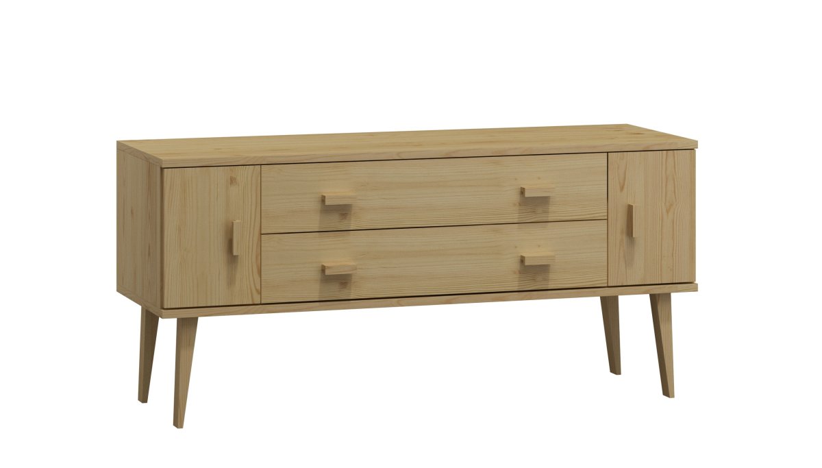 Komoda z masivu borovice Nord K3/2S 175/58,5/42 cm / přírodní