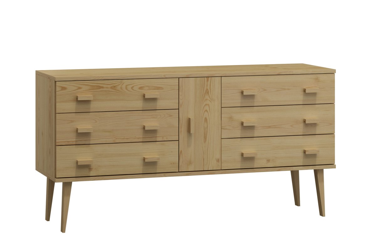 Komoda z masivu borovice Nord K4/3S 135/75/42 cm / přírodní