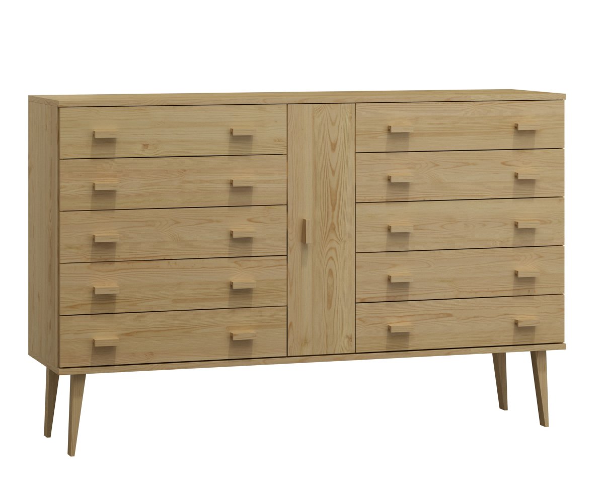 Komoda z masivu borovice Nord K4/5S 155/109/42 cm  / přírodní