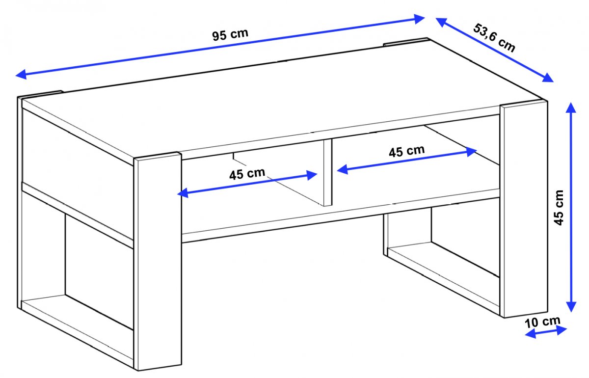 Konferenční stolek Crespo loft 95 - šedá/bílá