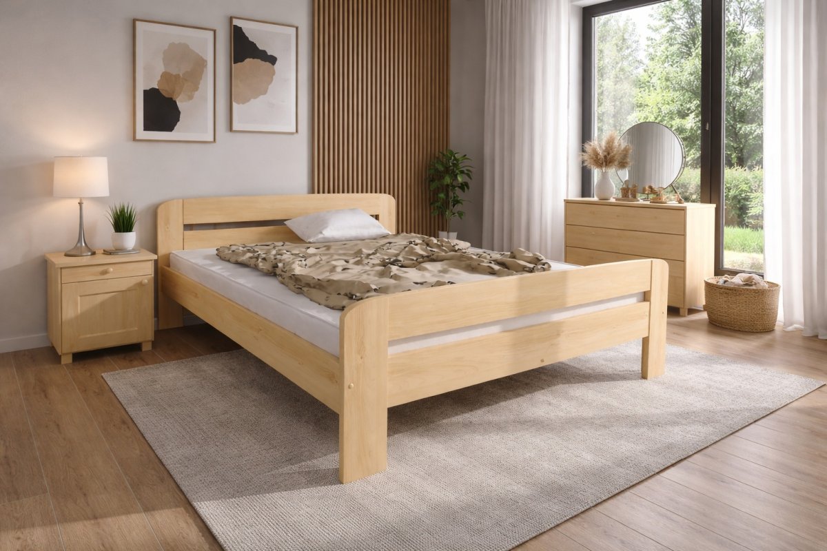 Postel z masivu borovice Bohdana 180x200 cm + rošt ZDARMA