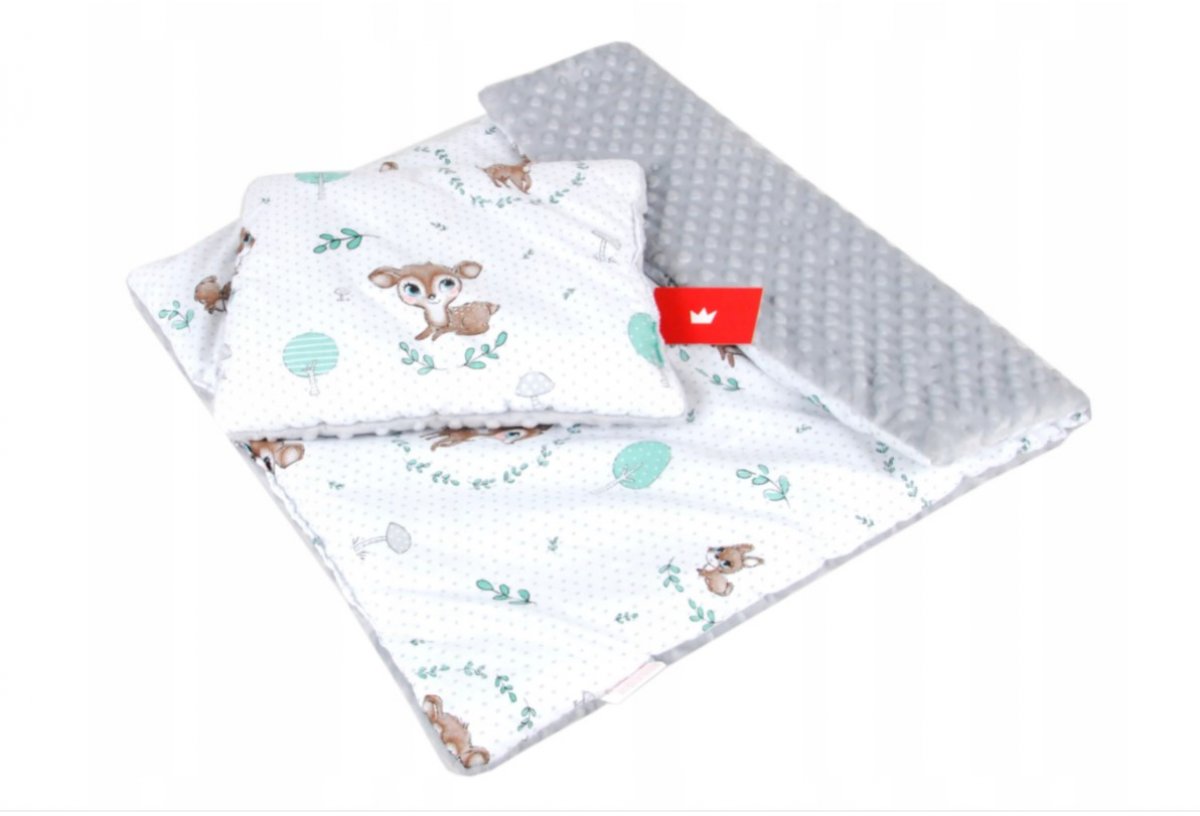 Polštářek + deka do kočárku minky - nr.120B