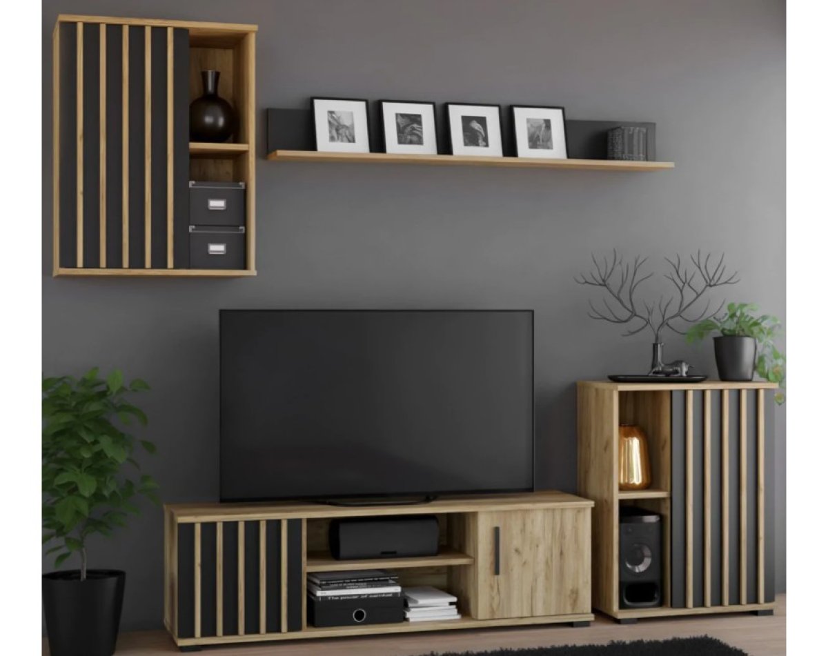 Závěsná skříňka Montana dub craft/černá - 60 cm