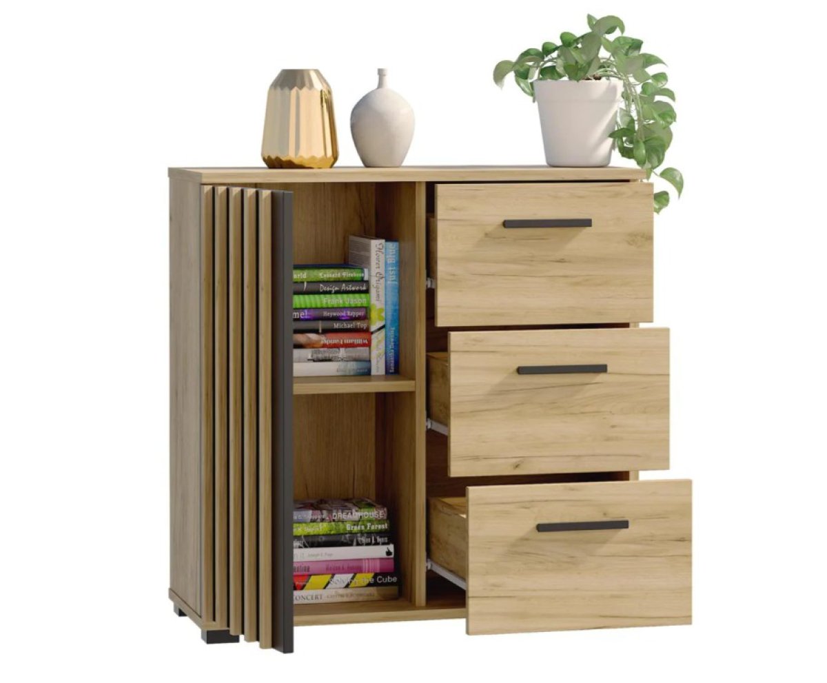 Obývací stěna Montana černá/dub craft