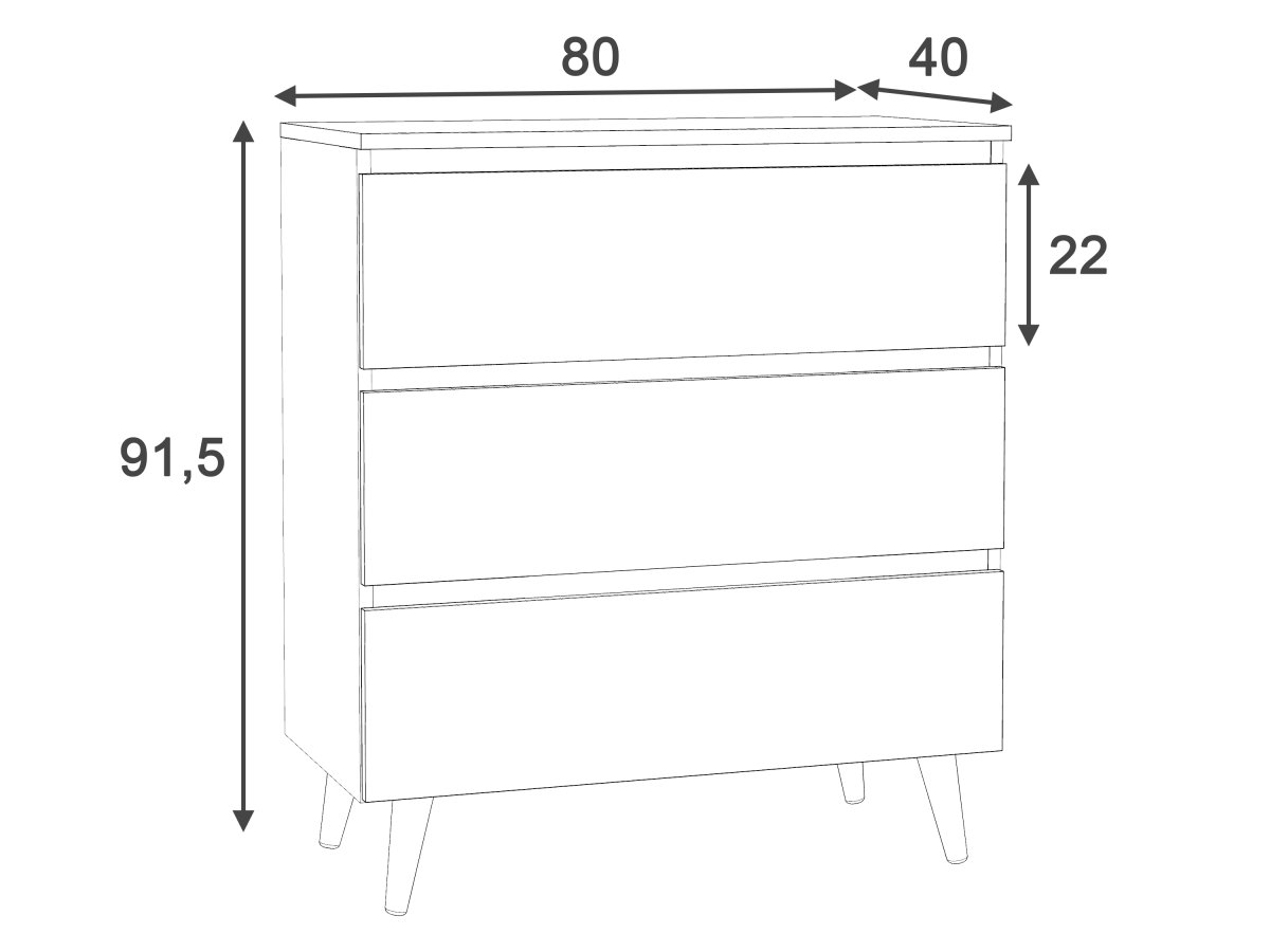 Komoda Norge ve skandinávském stylu - 80 cm