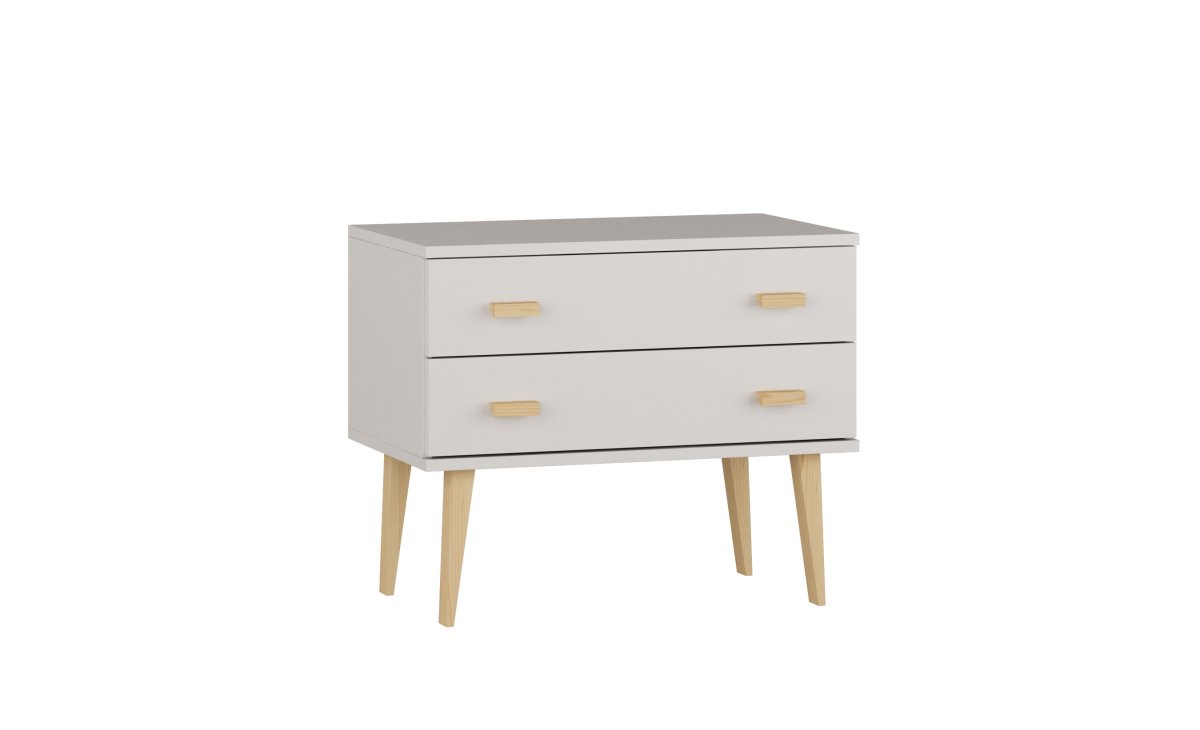 Komoda z masivu borovice Nord K1/2S 99/58,5/42 cm / bílá