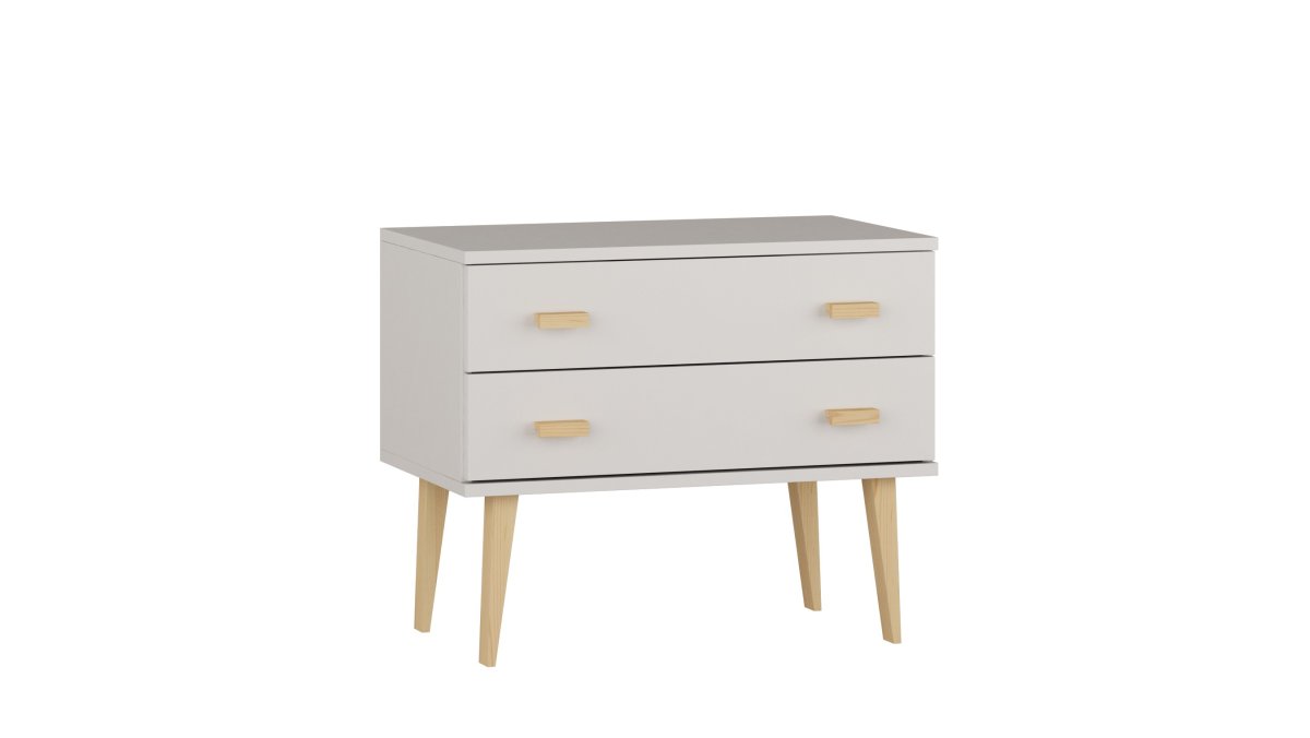 Komoda z masivu borovice Nord K1/2S 79/58,5/42 cm / bílá