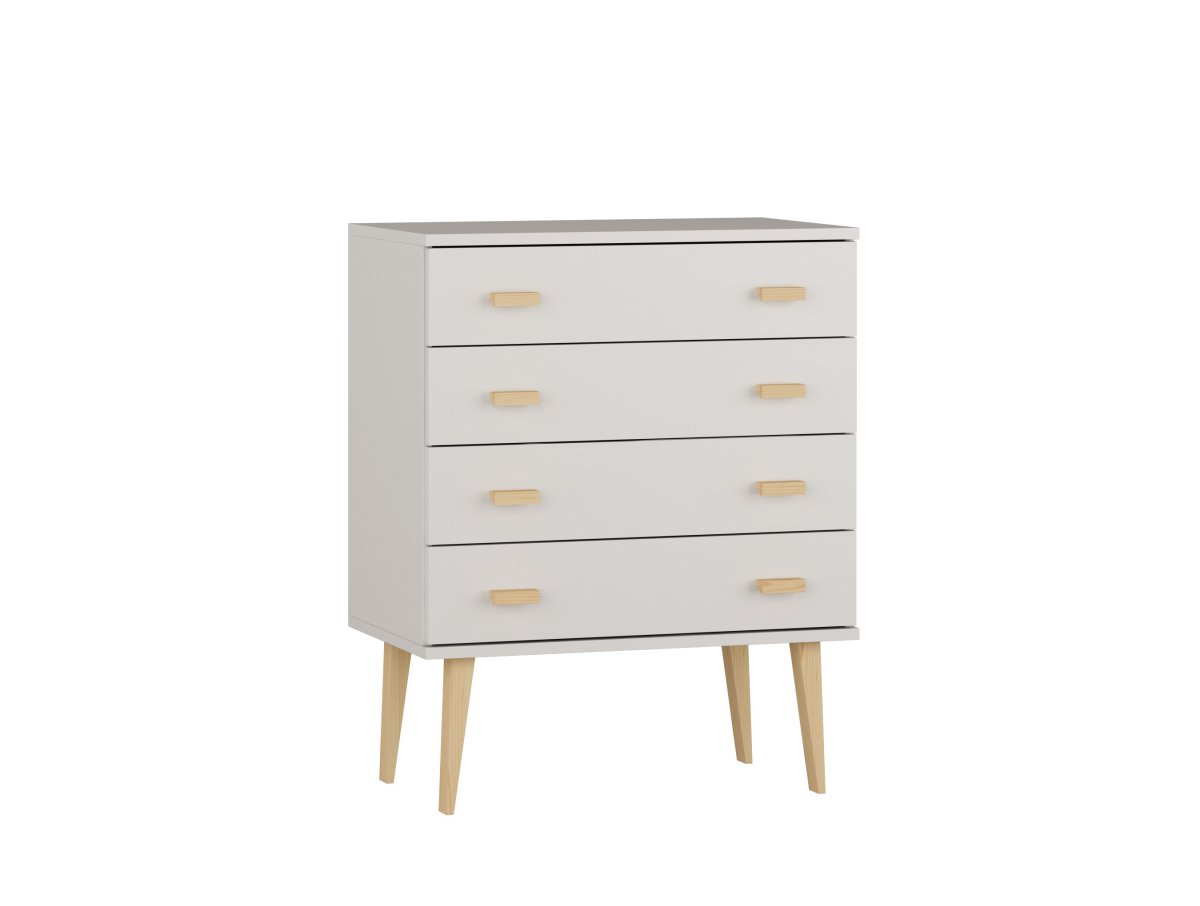 Komoda z masivu borovice Nord K1/4S 79/92/42 cm / bílá