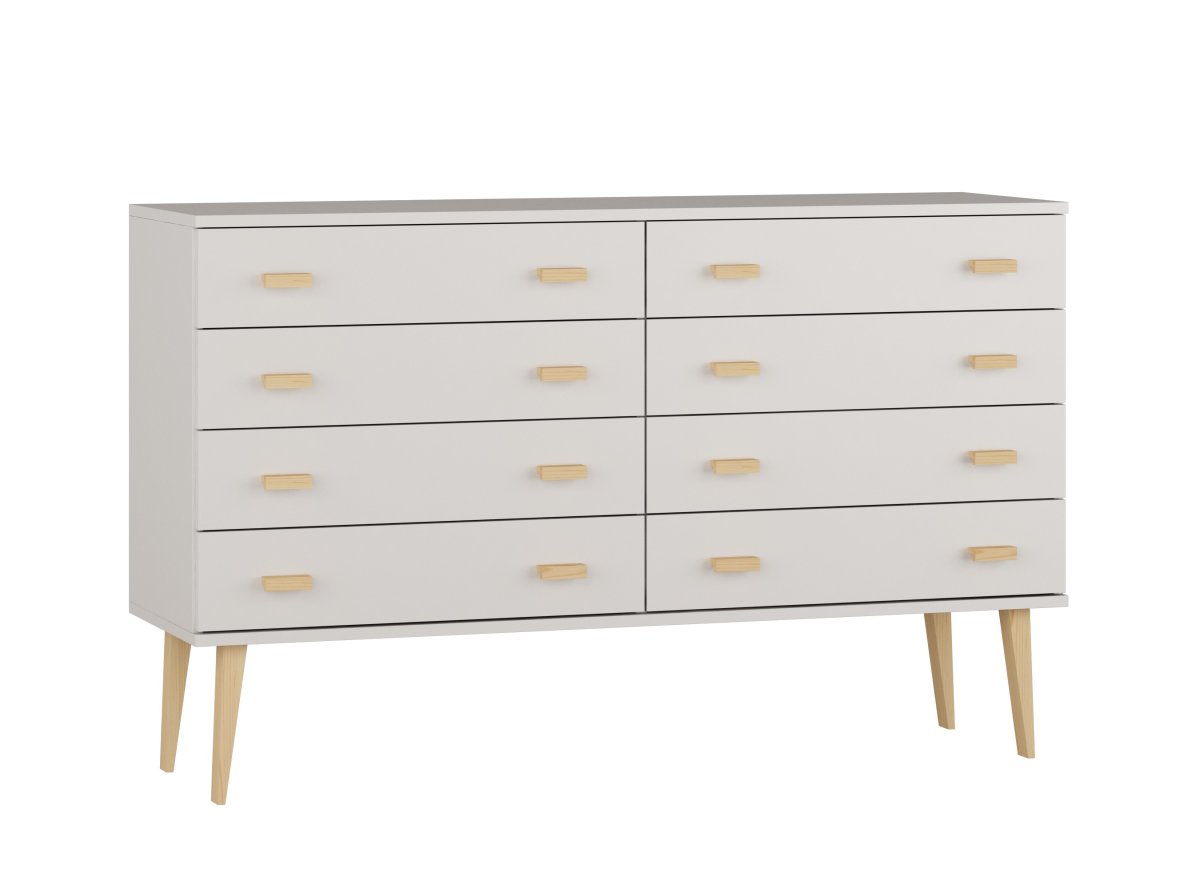 Komoda z masivu borovice Nord K2/4S 155/92/42 cm / bílá