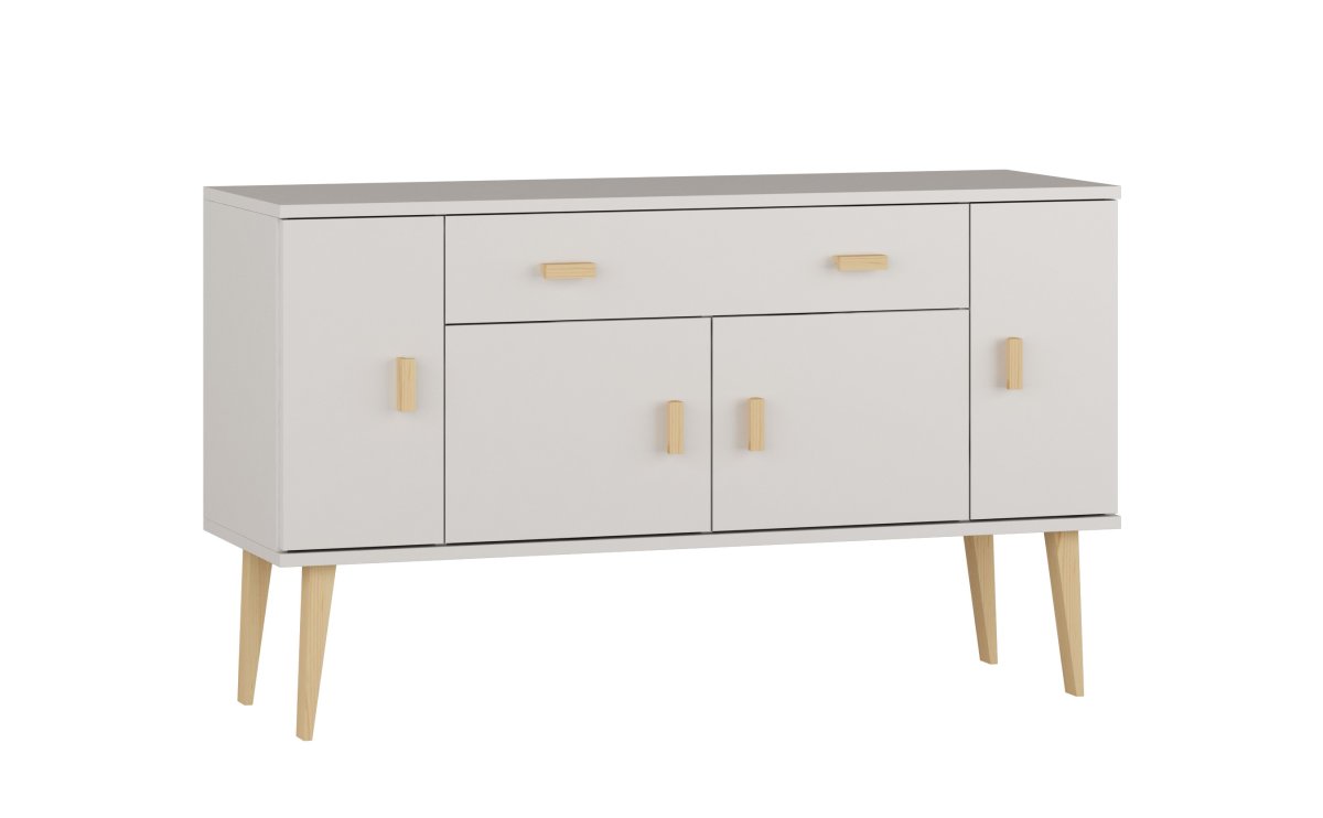 Komoda z masivu borovice Nord K5/1S/2D 135/75/42 cm / bílá