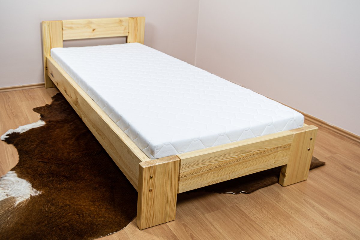 Postel Káťa z masivu borovice 4 cm - 90x200 cm + rošt ZDARMA 