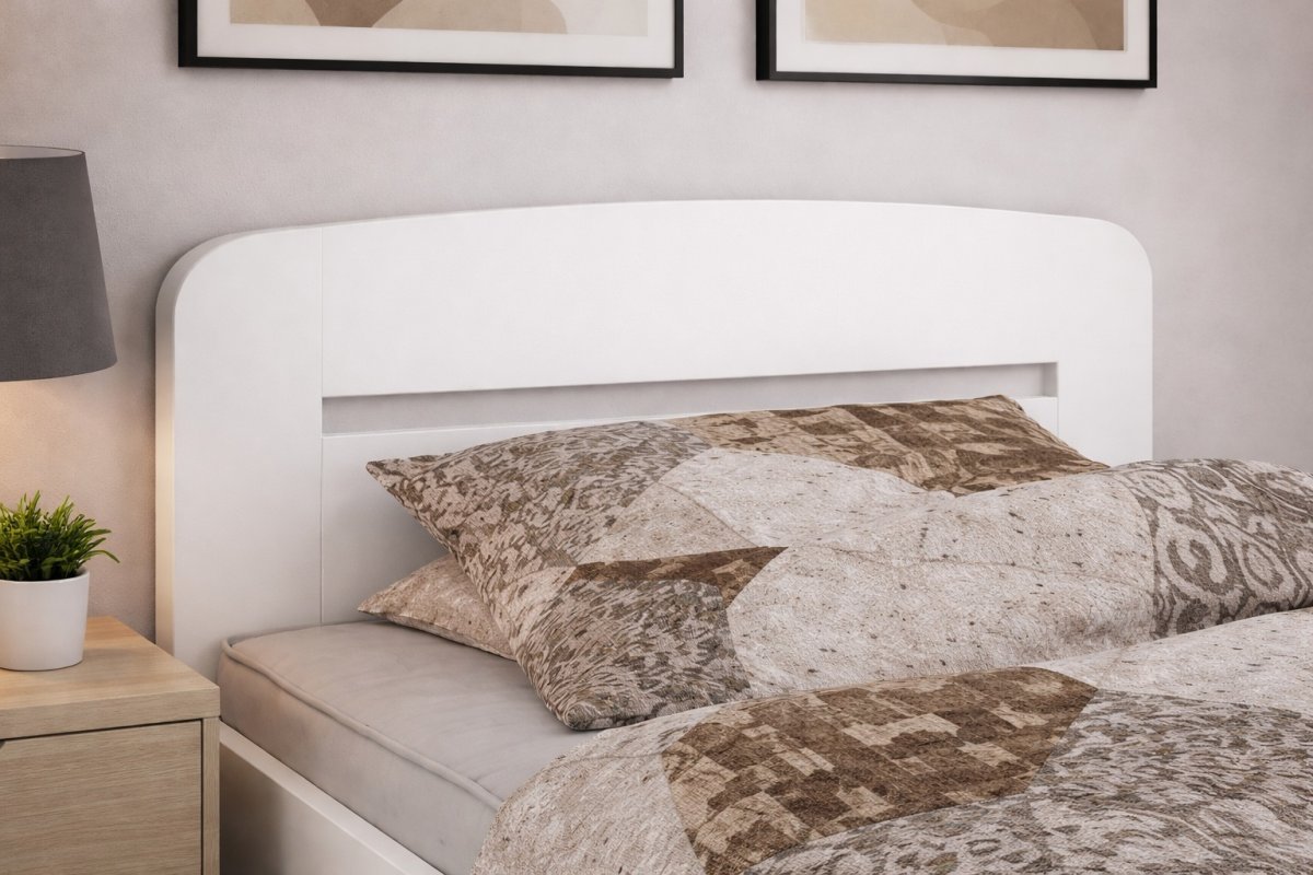 Postel z masivu borovice Petra 90x200 cm bílá + rošt ZDARMA