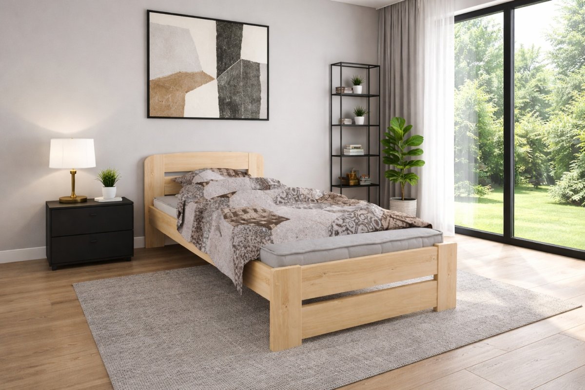 Postel z masivu borovice Petra 90x200 cm + rošt ZDARMA