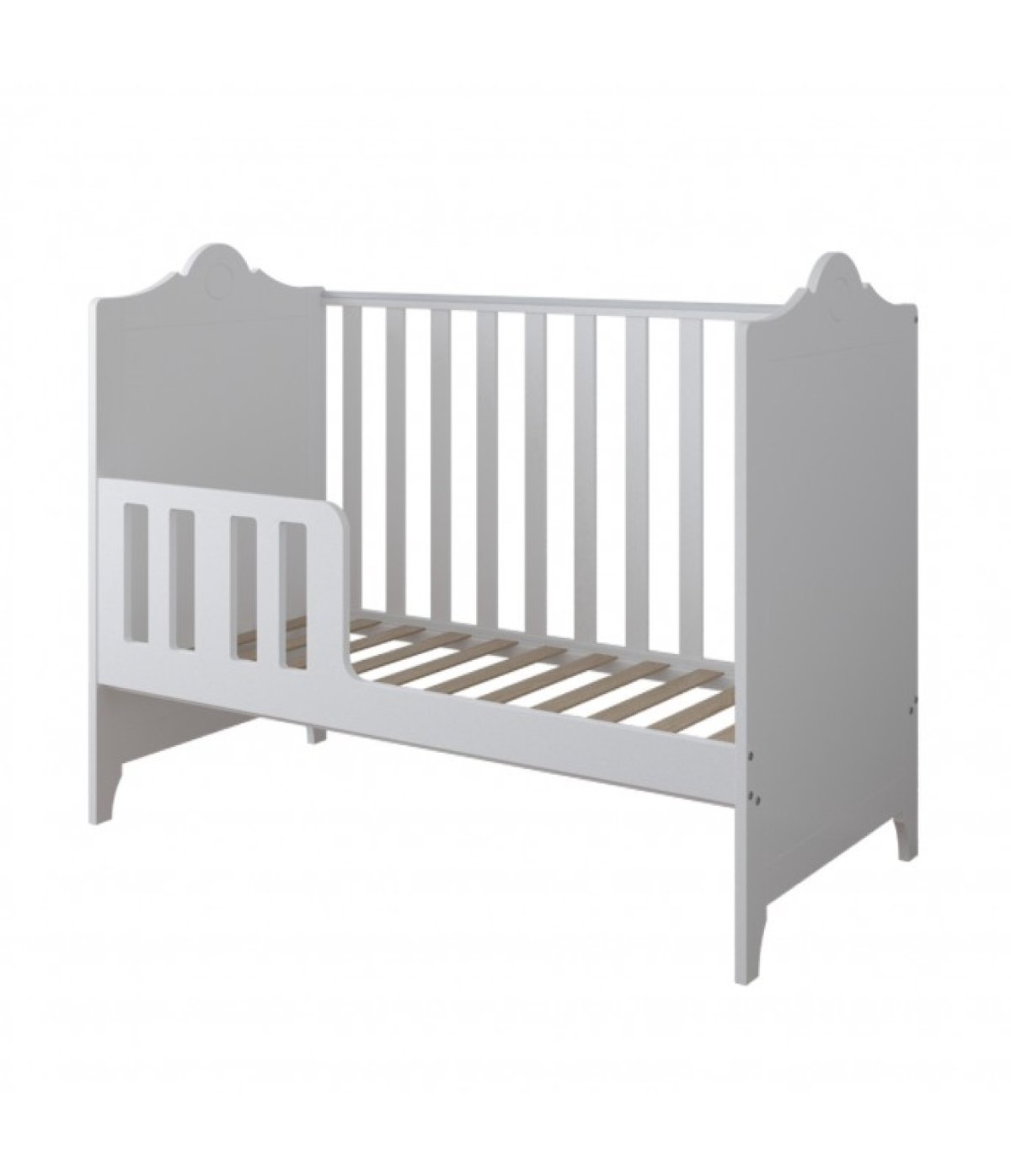 Postýlka 120/60 cm Gilda - bílá - 2v1 