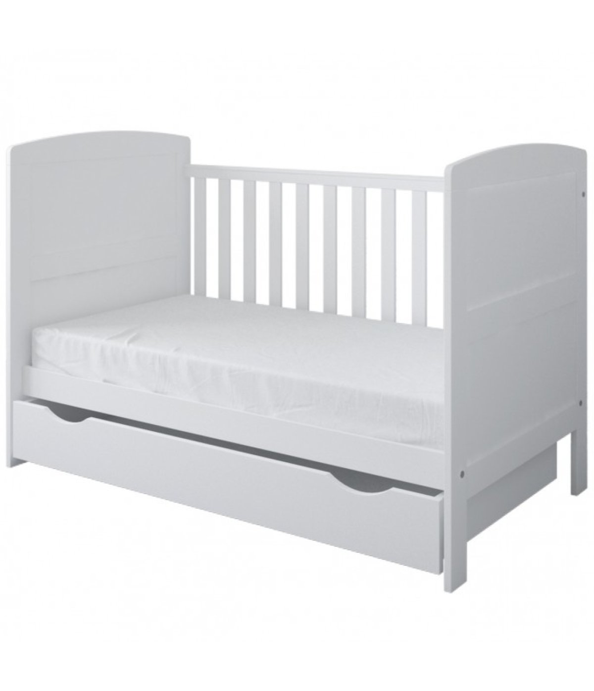 Postýlka 140/70 cm Felix - bílá - 3v1 se šuplíkem