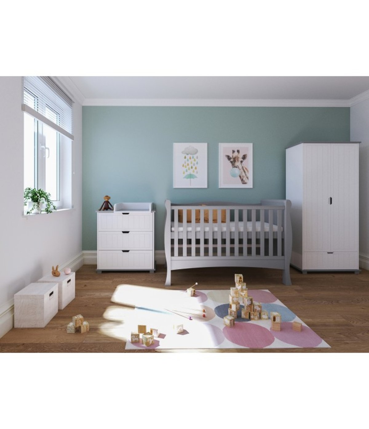 Postýlka 140/70 cm Margit - šedá - 3v1 