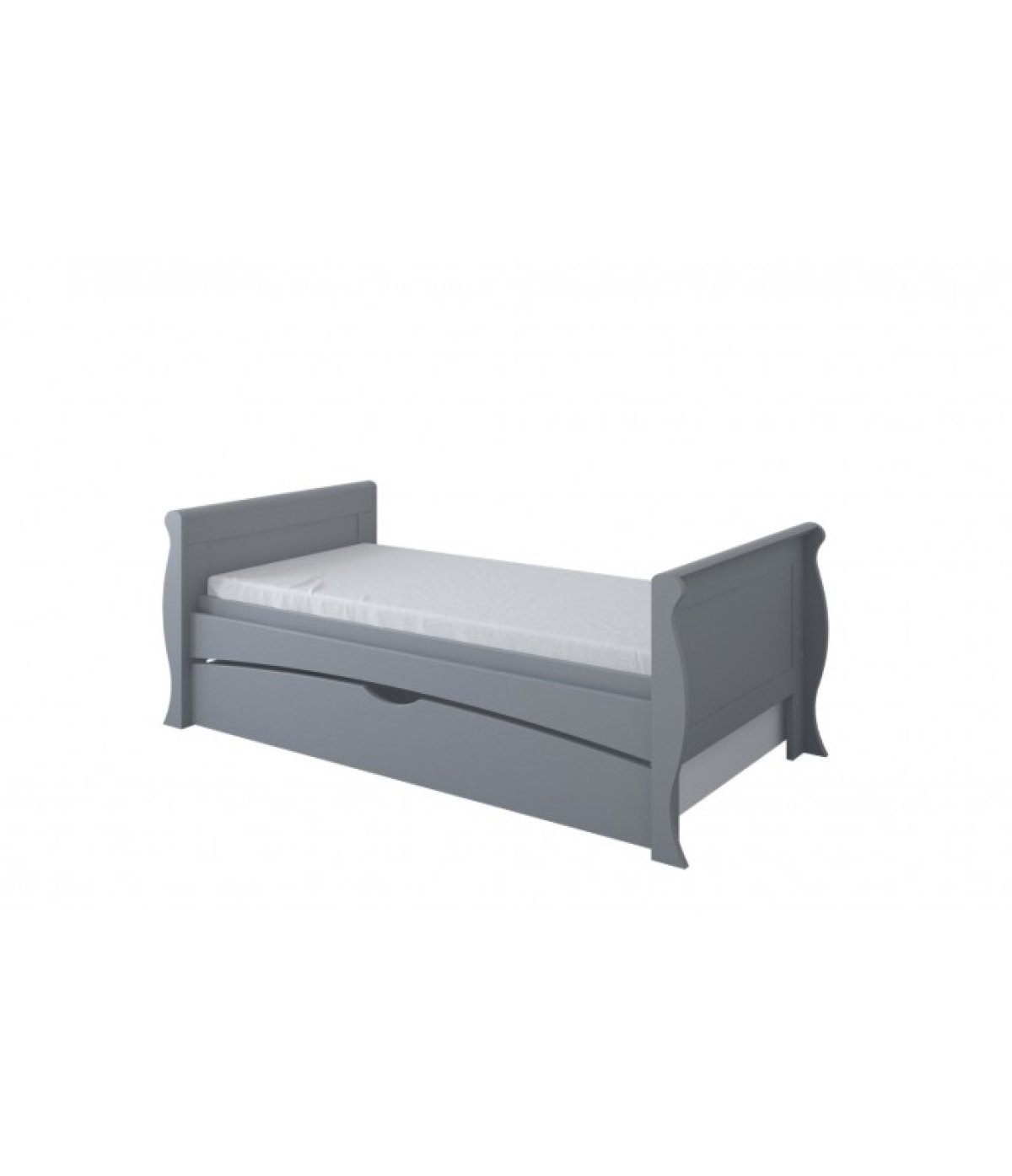 Postýlka 140/70 cm Margit - šedá - 3v1 se šuplíkem