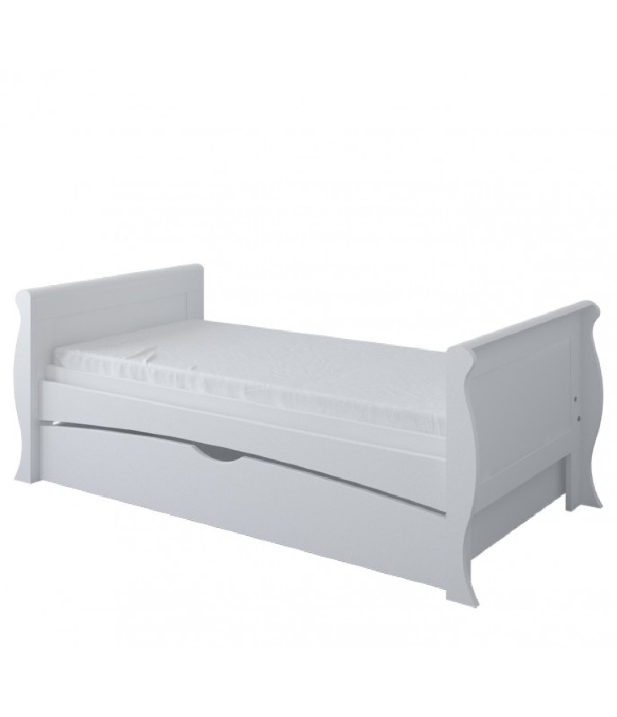 Postýlka 140/70 cm Margit - bílá - 3v1 se šuplíkem