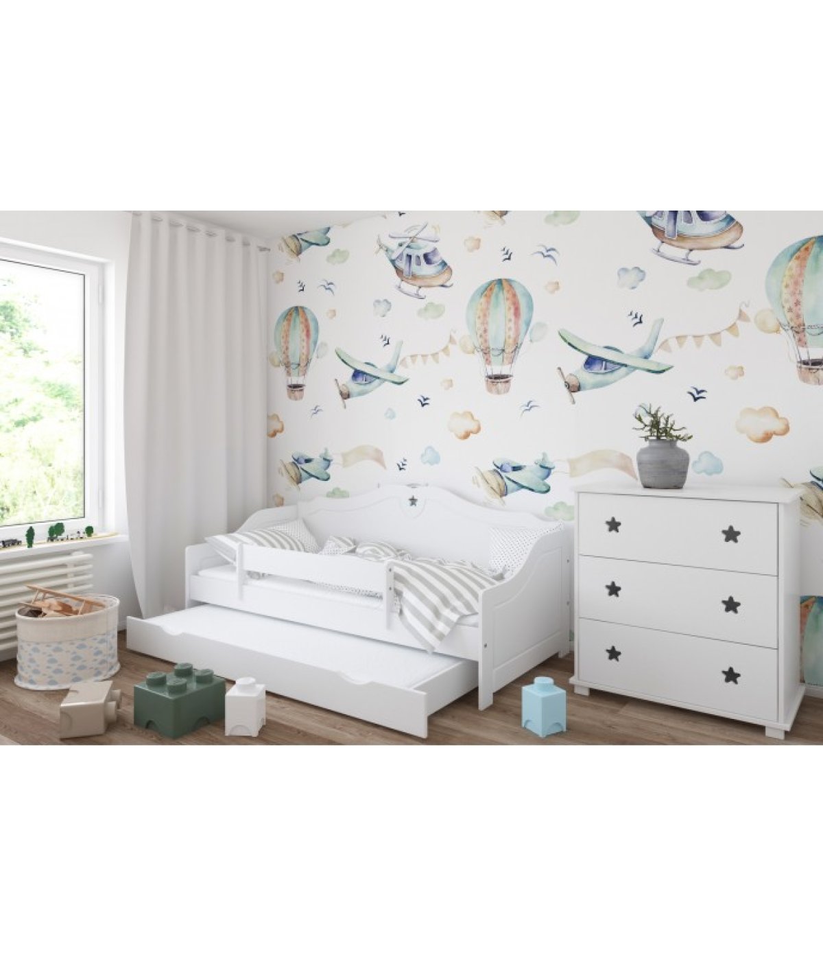 Postel Fiona 160/80 cm - bílá + šuplík 