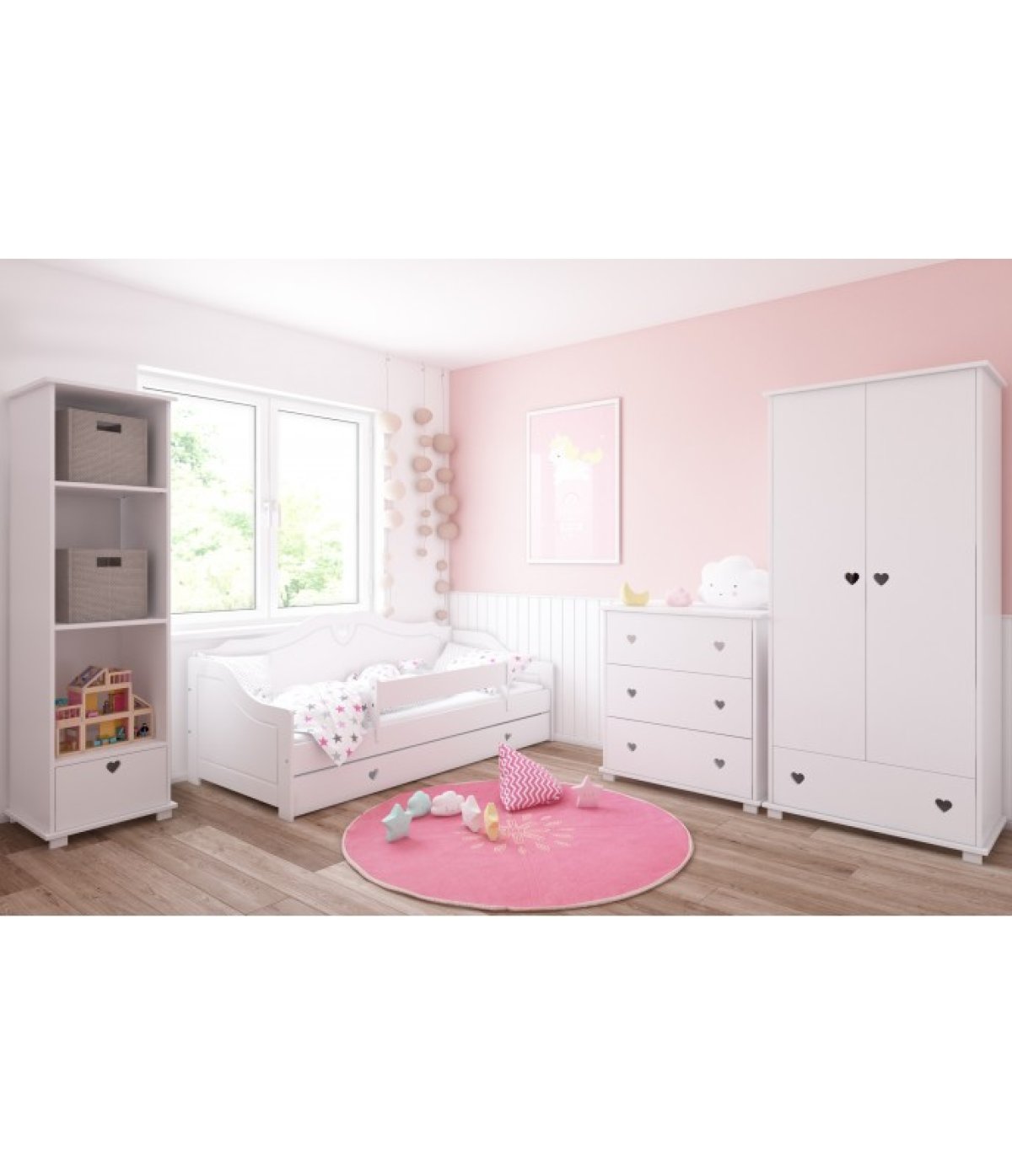Postel Zina 180/80 cm - bílá + šuplík 