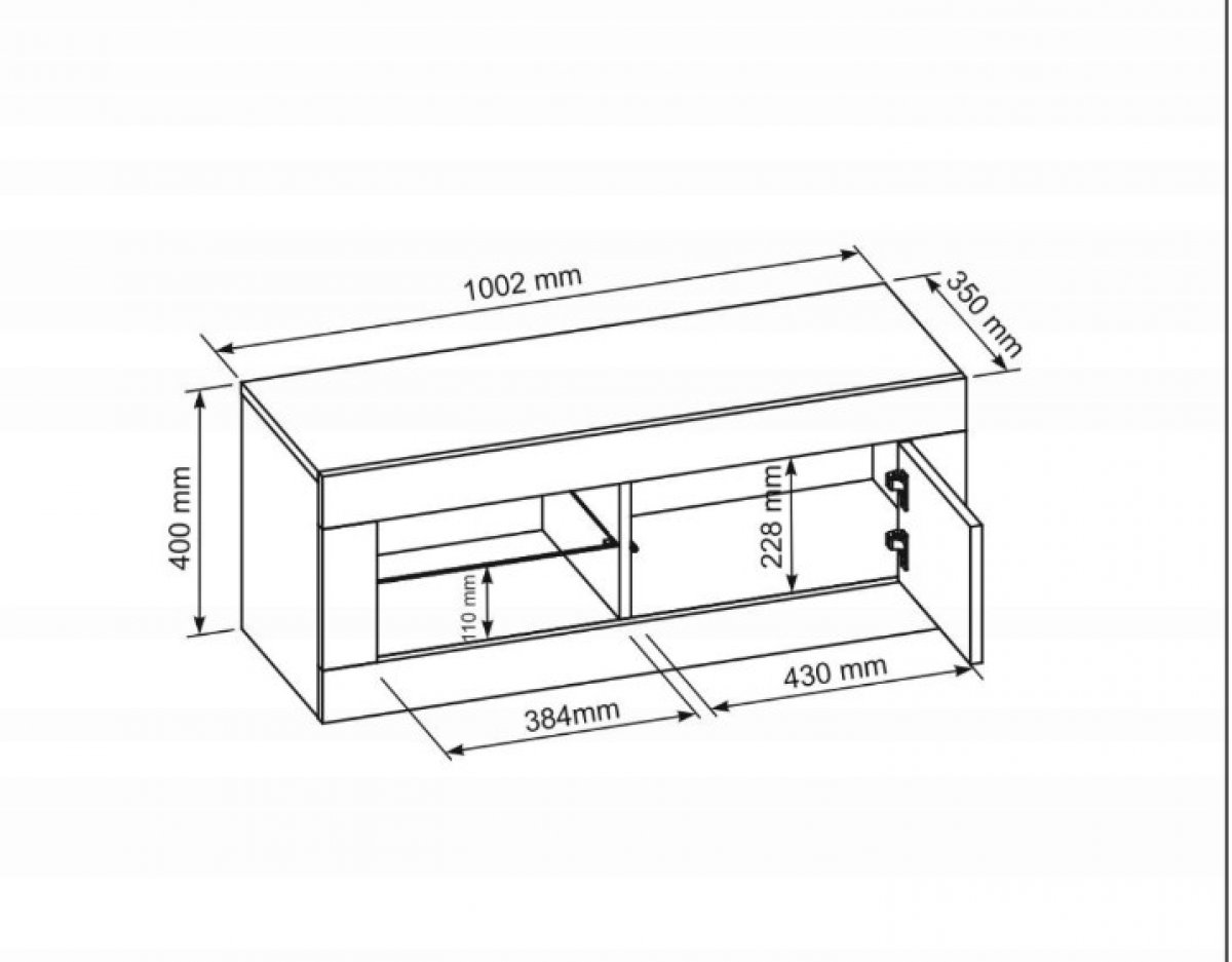 RTV stolek M45 LED osvětlení -  lesk