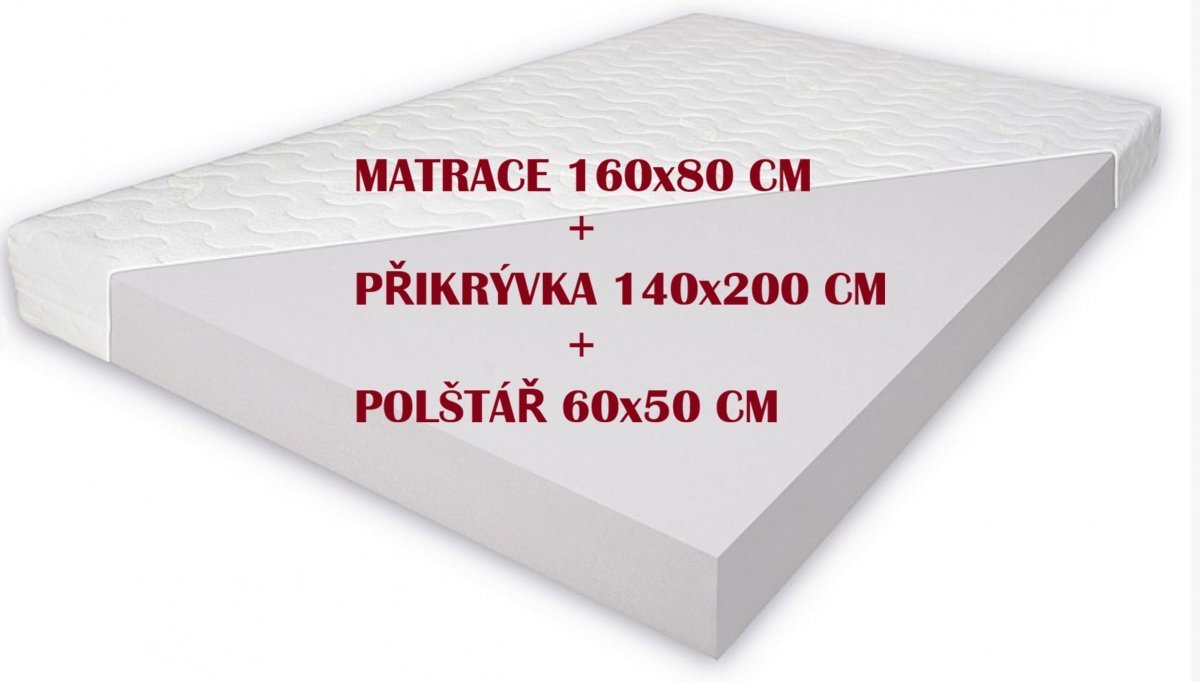 Matrace PUR 160x80x10 cm + PŘIKRÝVKA + POLŠTÁŘ - TOP CENA 