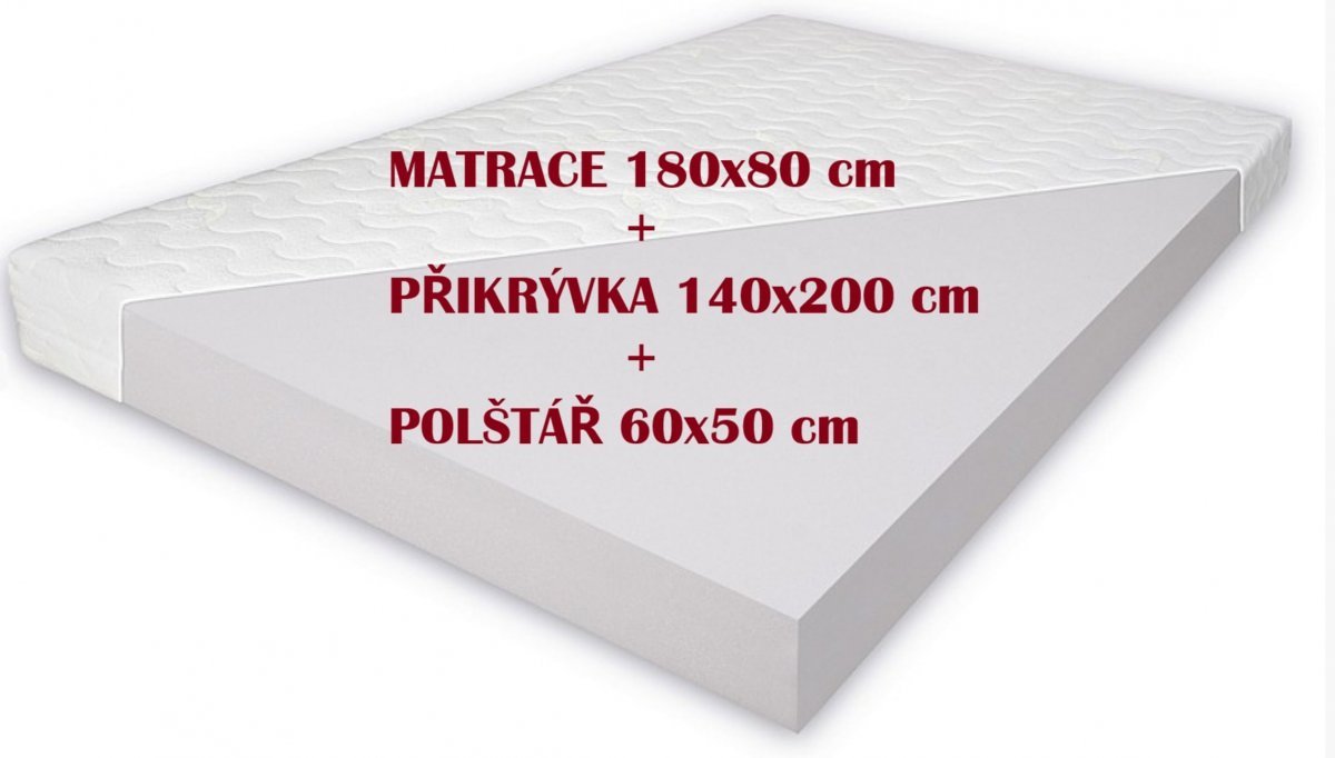 Matrace PUR 180x80x10 cm + PŘIKRÝVKA + POLŠTÁŘ - TOP CENA