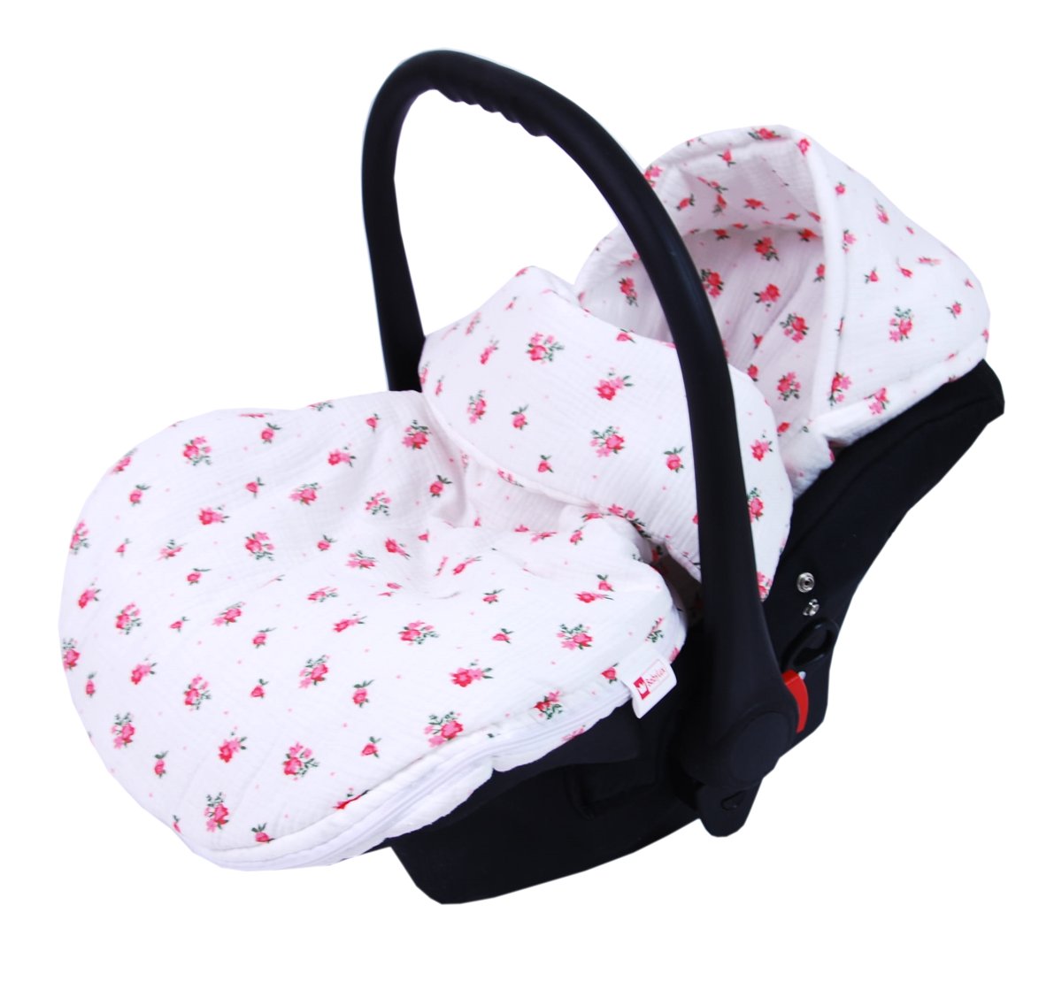 Lehký fusak z mušelínové bavlny - růžový květ