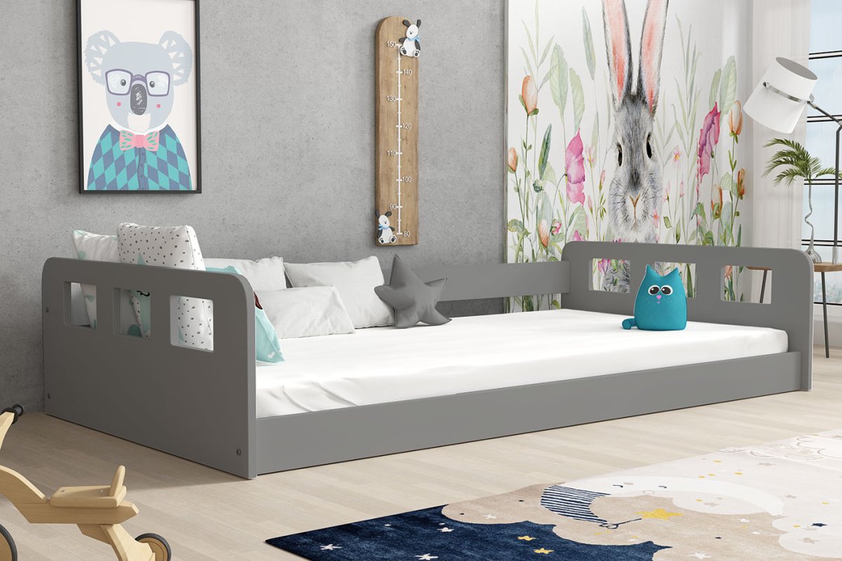 Postel Montessori Rona 180 x 80 cm + rošt ZDARMA - šedá