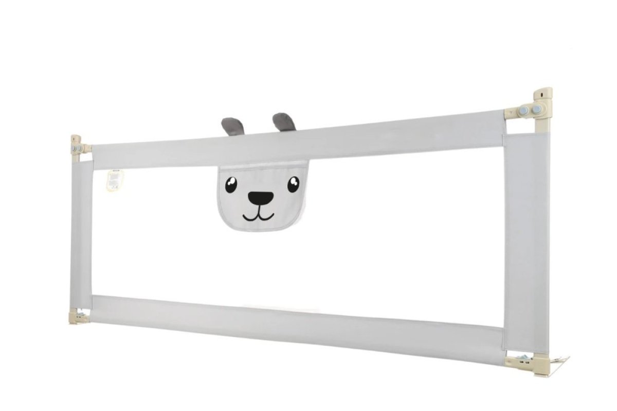 Zábrana na postel Méďa - 160 cm šedá