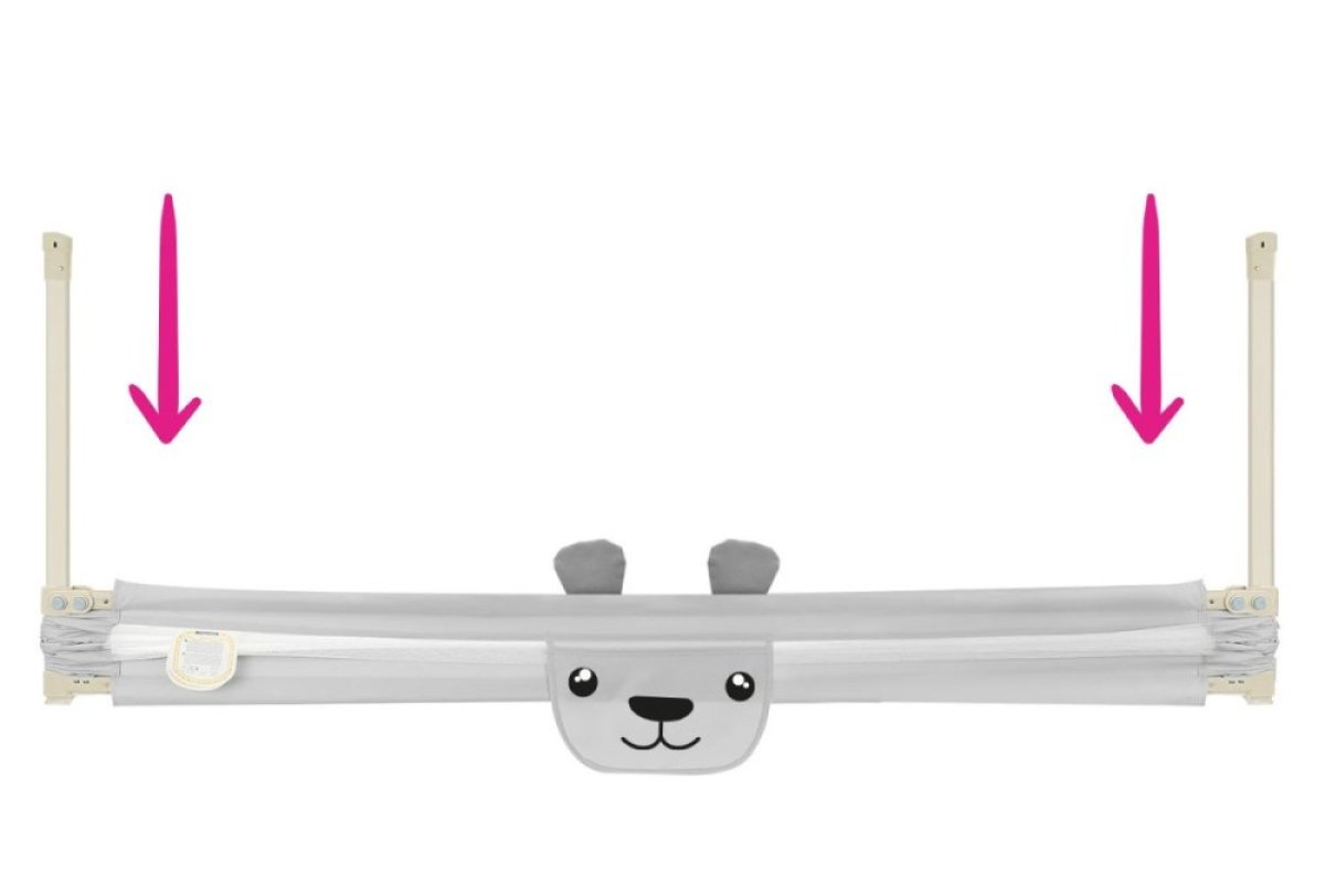 Zábrana na postel Méďa - 160 cm šedá