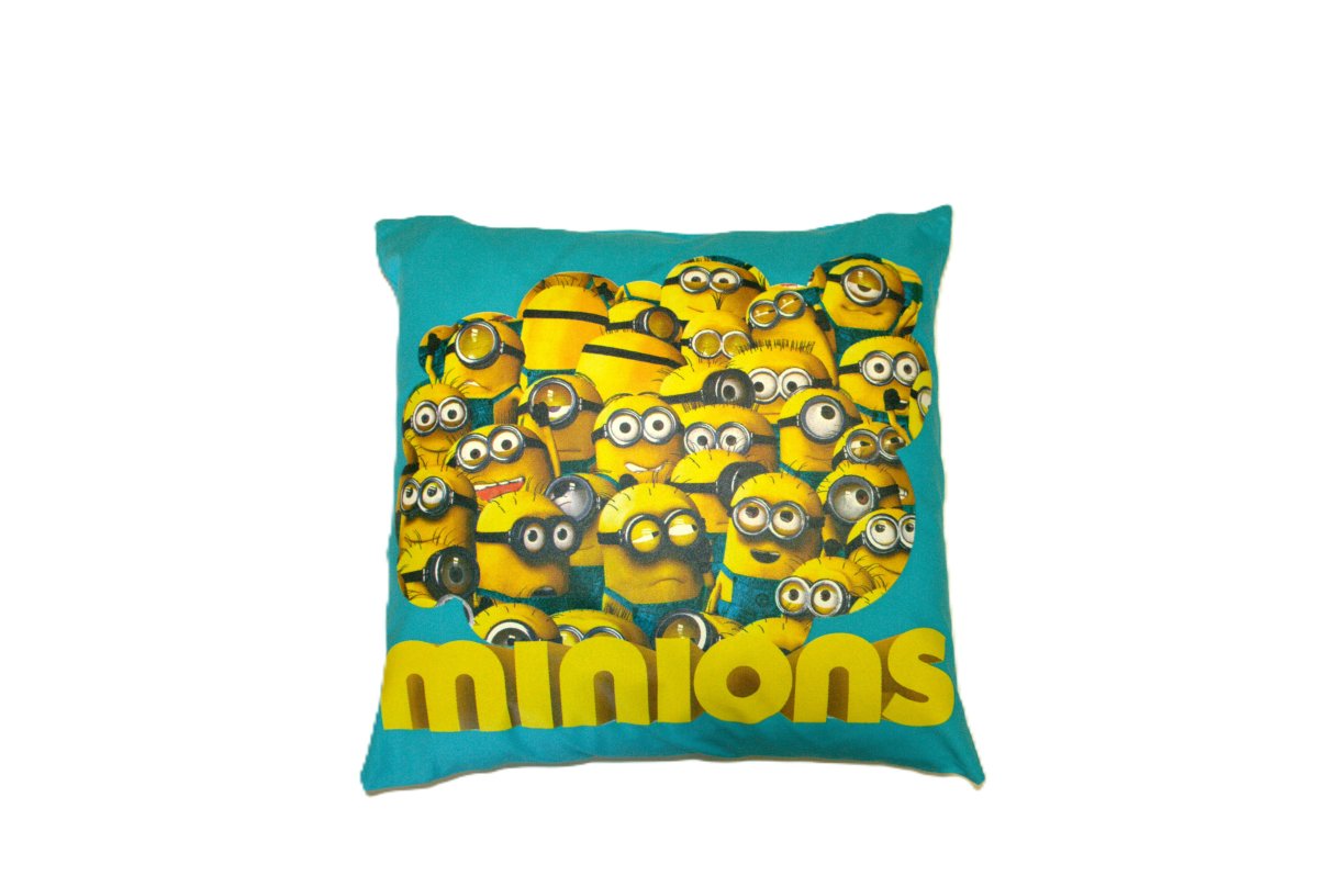 Dětský povlak na polštář 40x40 cm - Mimoni / tyrkys