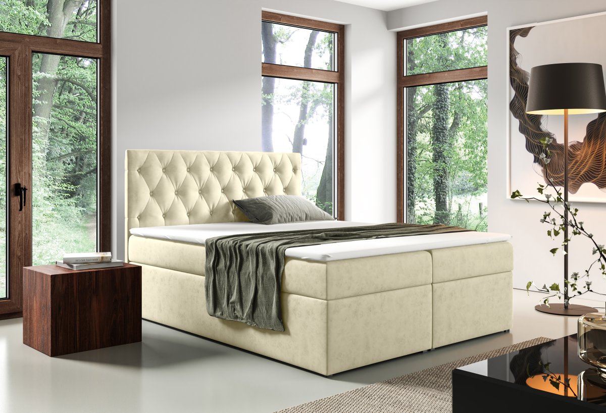 Čalouněná postel Malaga 90/200 cm s úložným prostorem/ Varianty barev