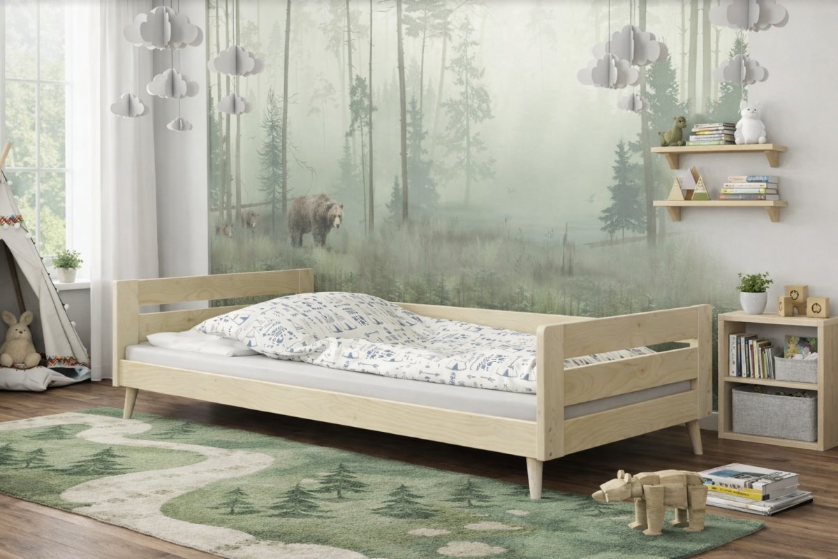 Postel z masivu Betka na nohách 200/90 cm + rošt ZDARMA