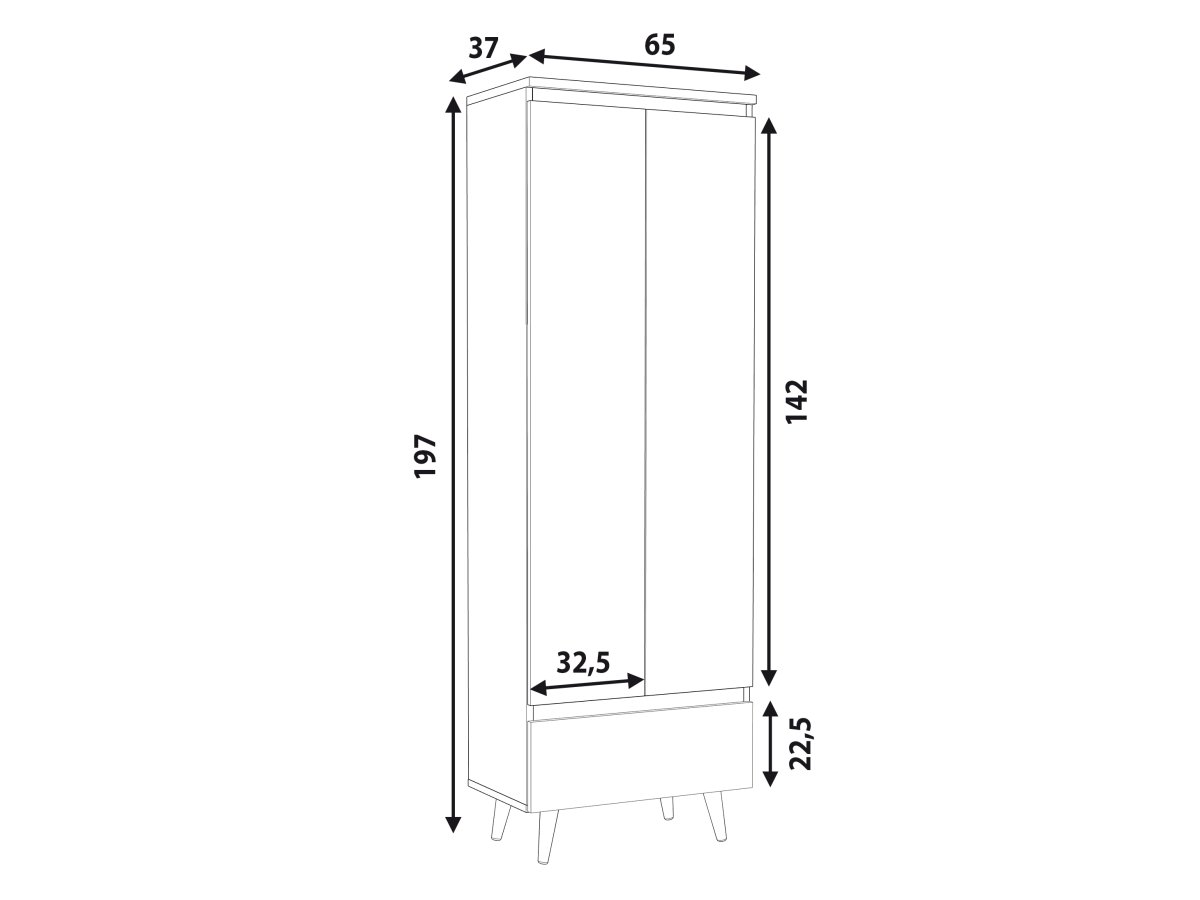 Policová šatní skříň skandinávský styl - Norge 02
