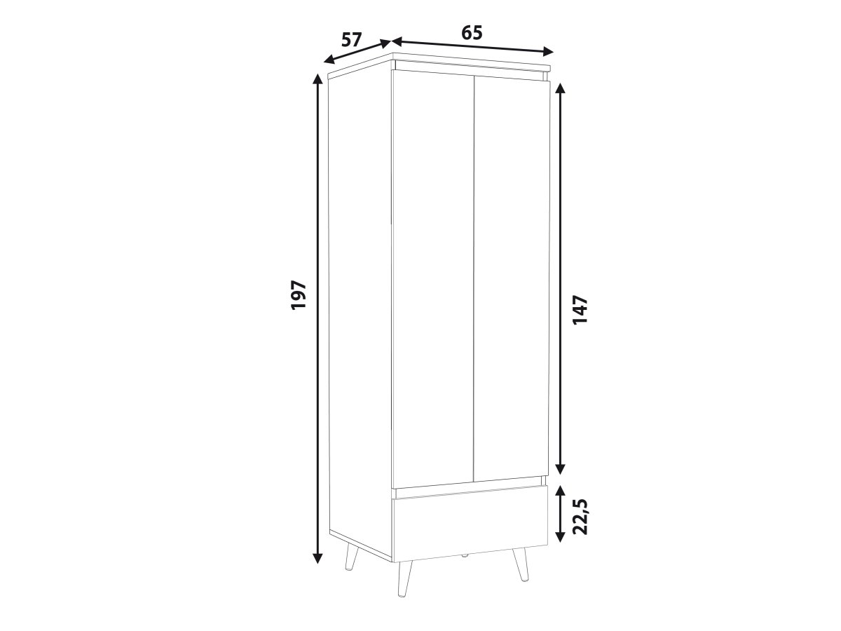 Věšáková skříň ve skandinávském stylu - Norge 04